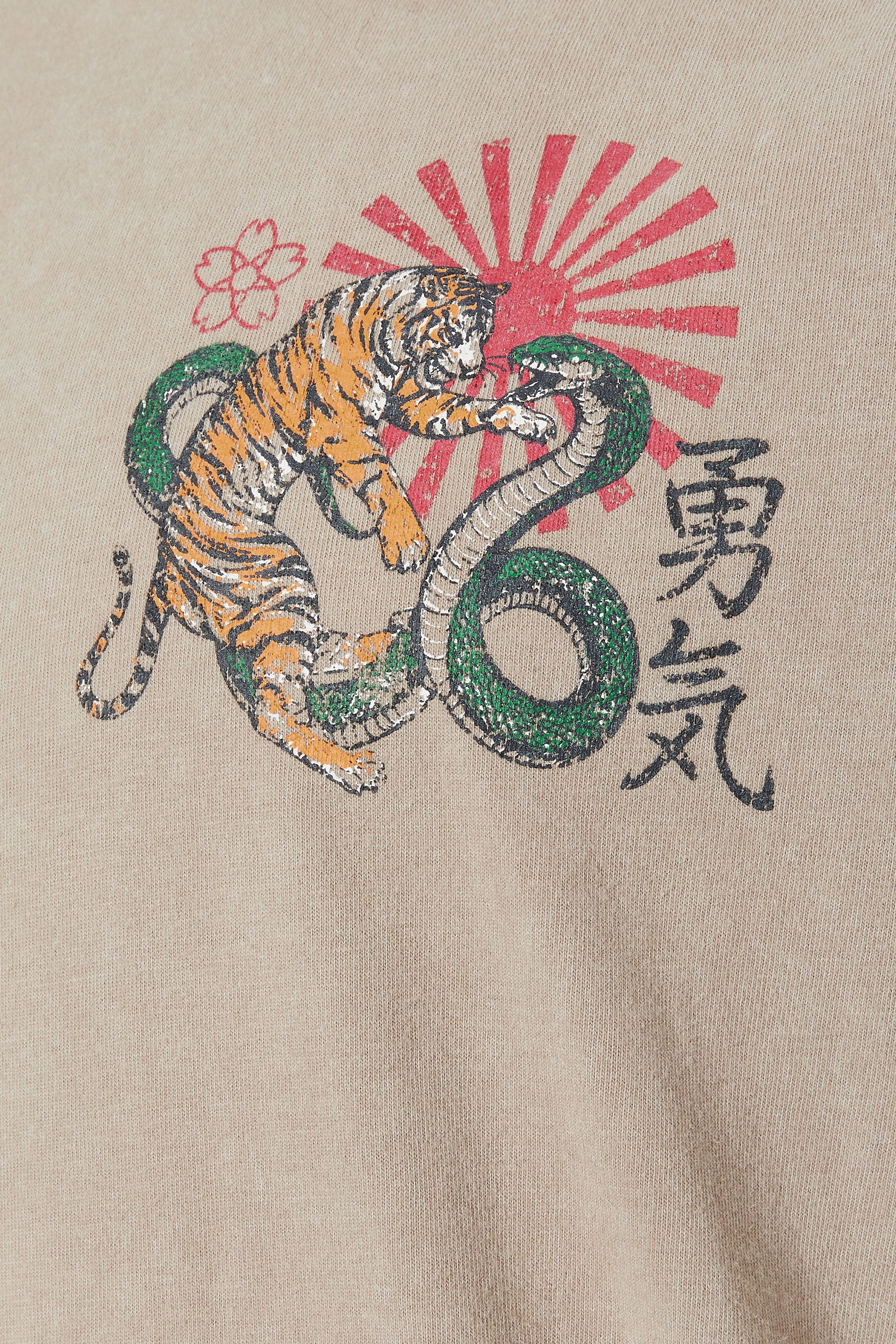 BadRhino Big & Tall Stone Brown Extra Long Acid Wash Tiger Graphic T-Shirt | BadRhino 8