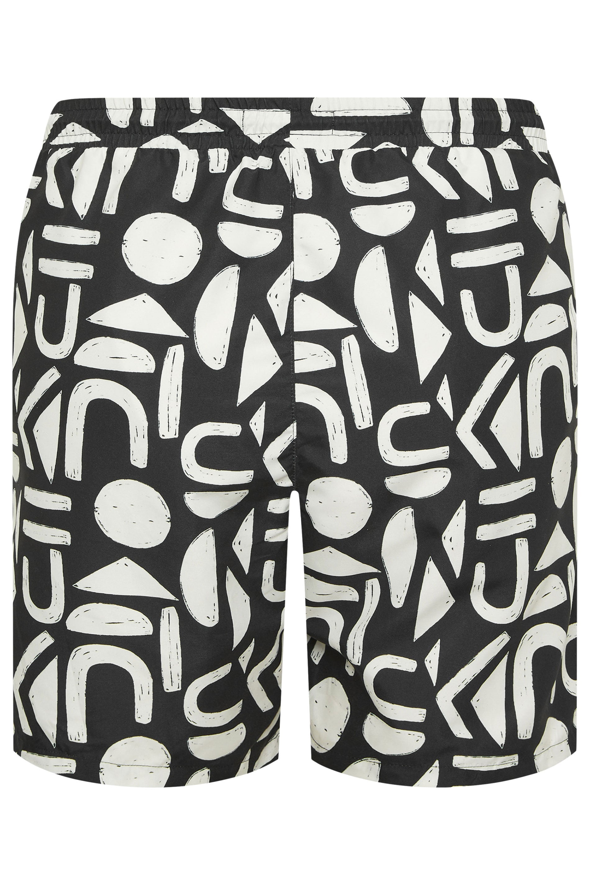 BadRhino Big & Tall Black & White Abstract Swim Shorts | BadRhino 7