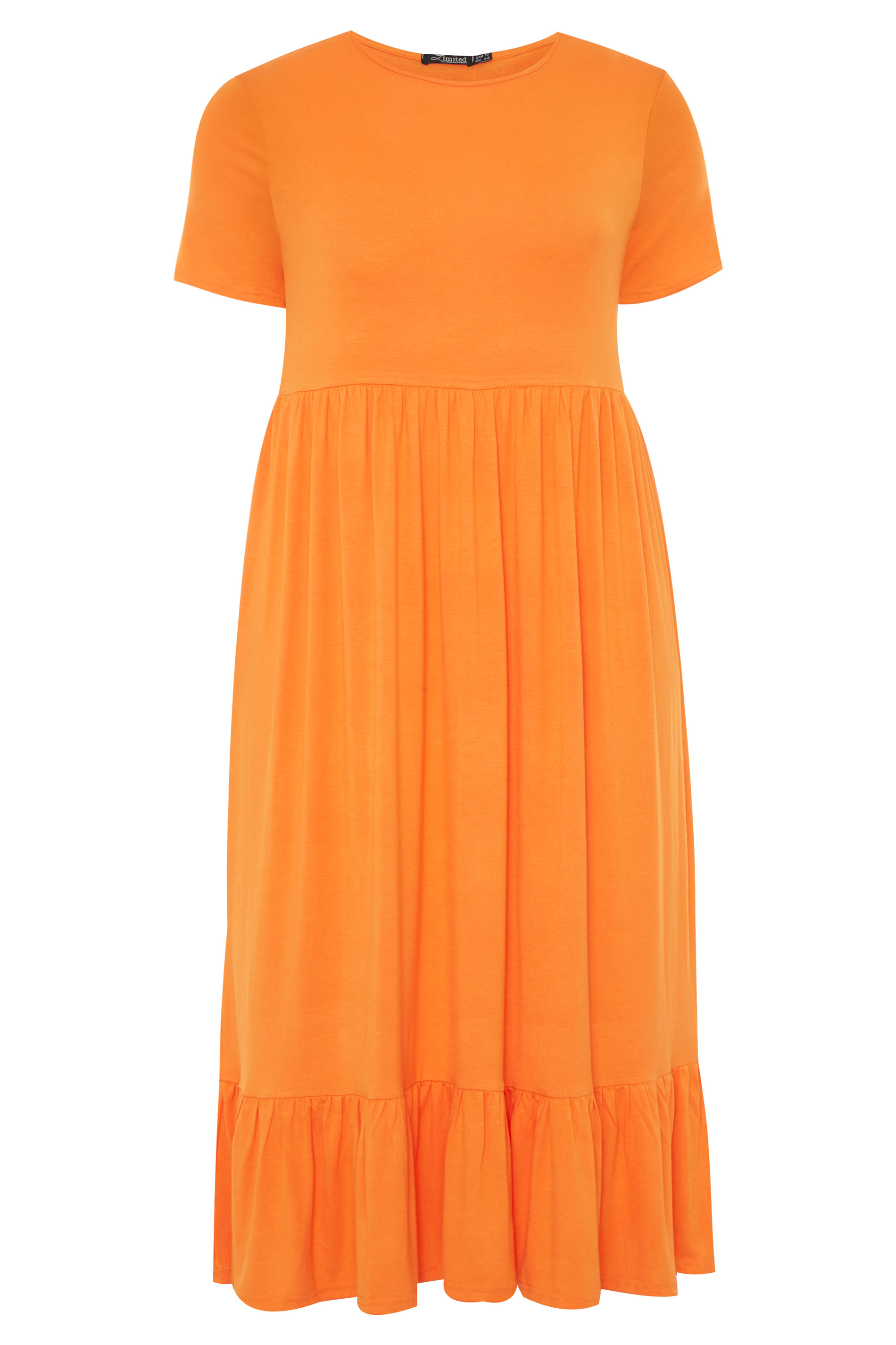 LIMITED COLLECTION Orange Tiered Maxi Smock Dress | Yours Clothing