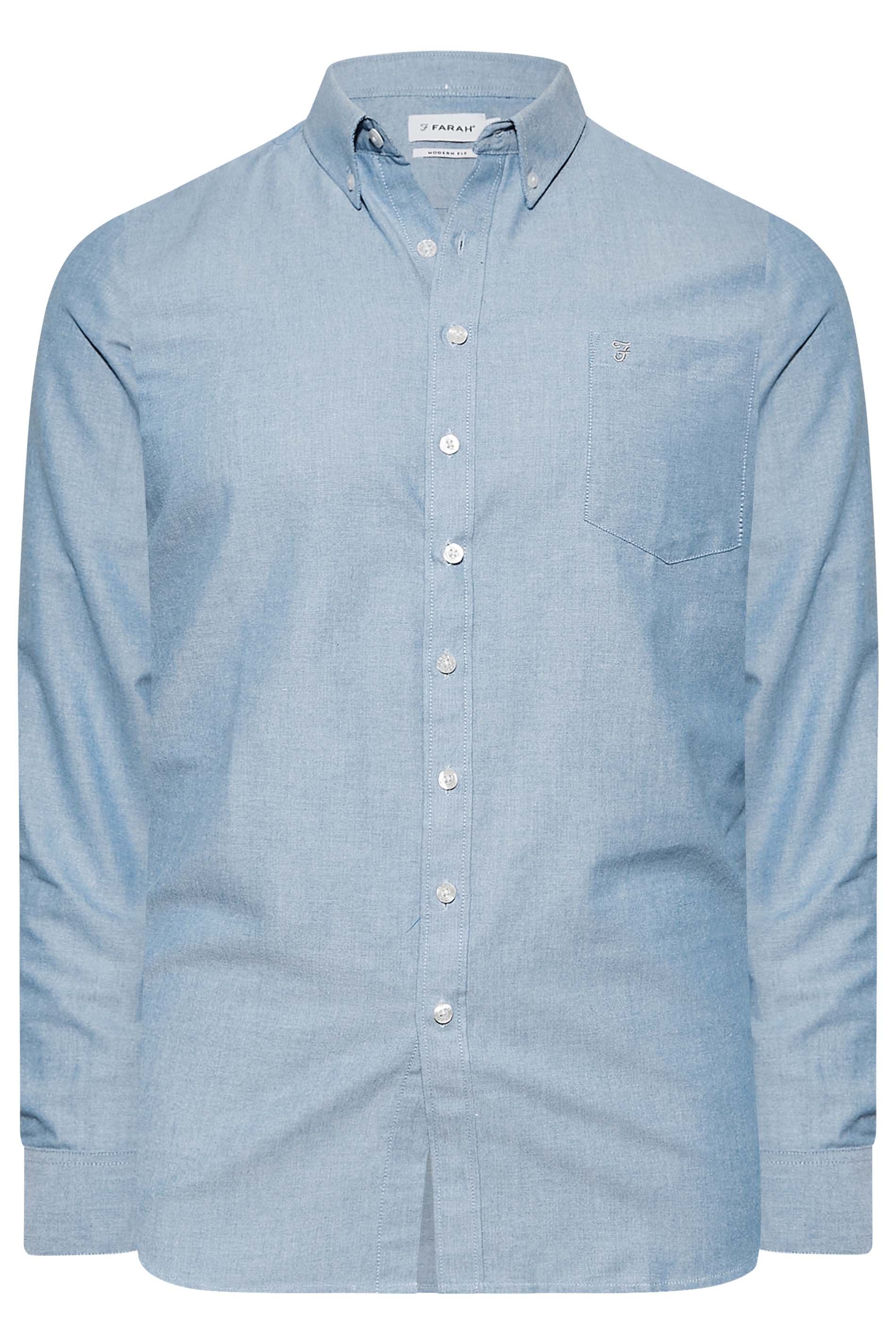 FARAH Big & Tall Blue Oxford Shirt | BadRhino 3