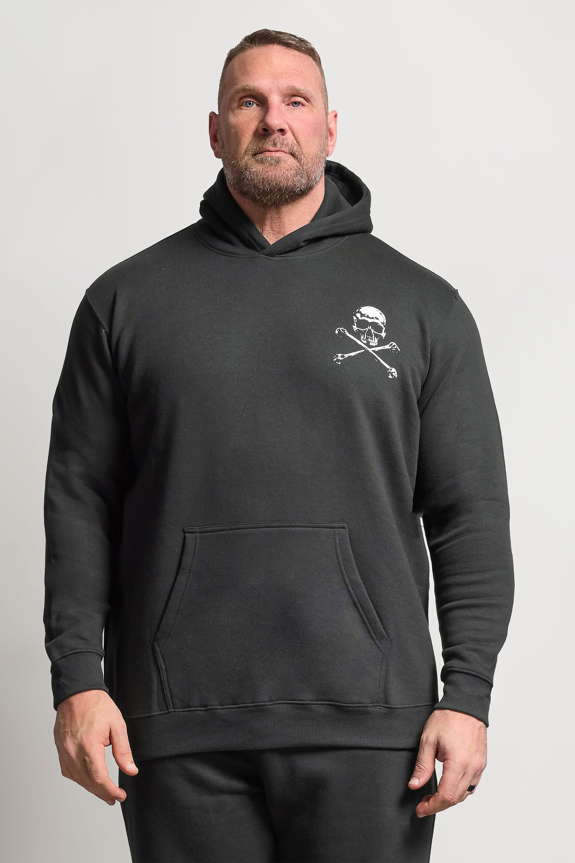 BadRhino Big & Tall Black Skull Graphic Hoodie | BadRhino 1