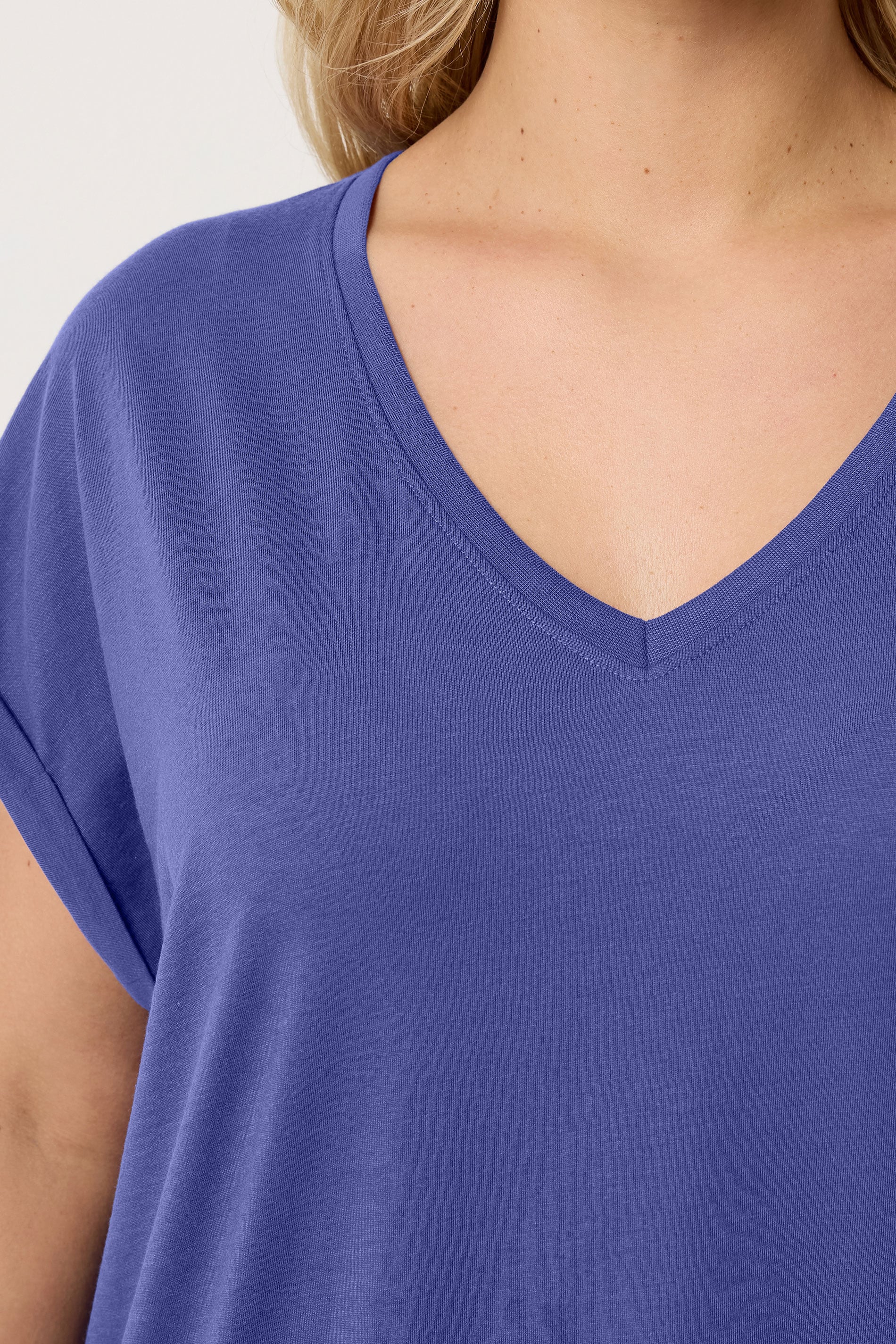 YOURS Plus Size  Purple V-Neck Basic T-Shirt | Yours Clothing 4