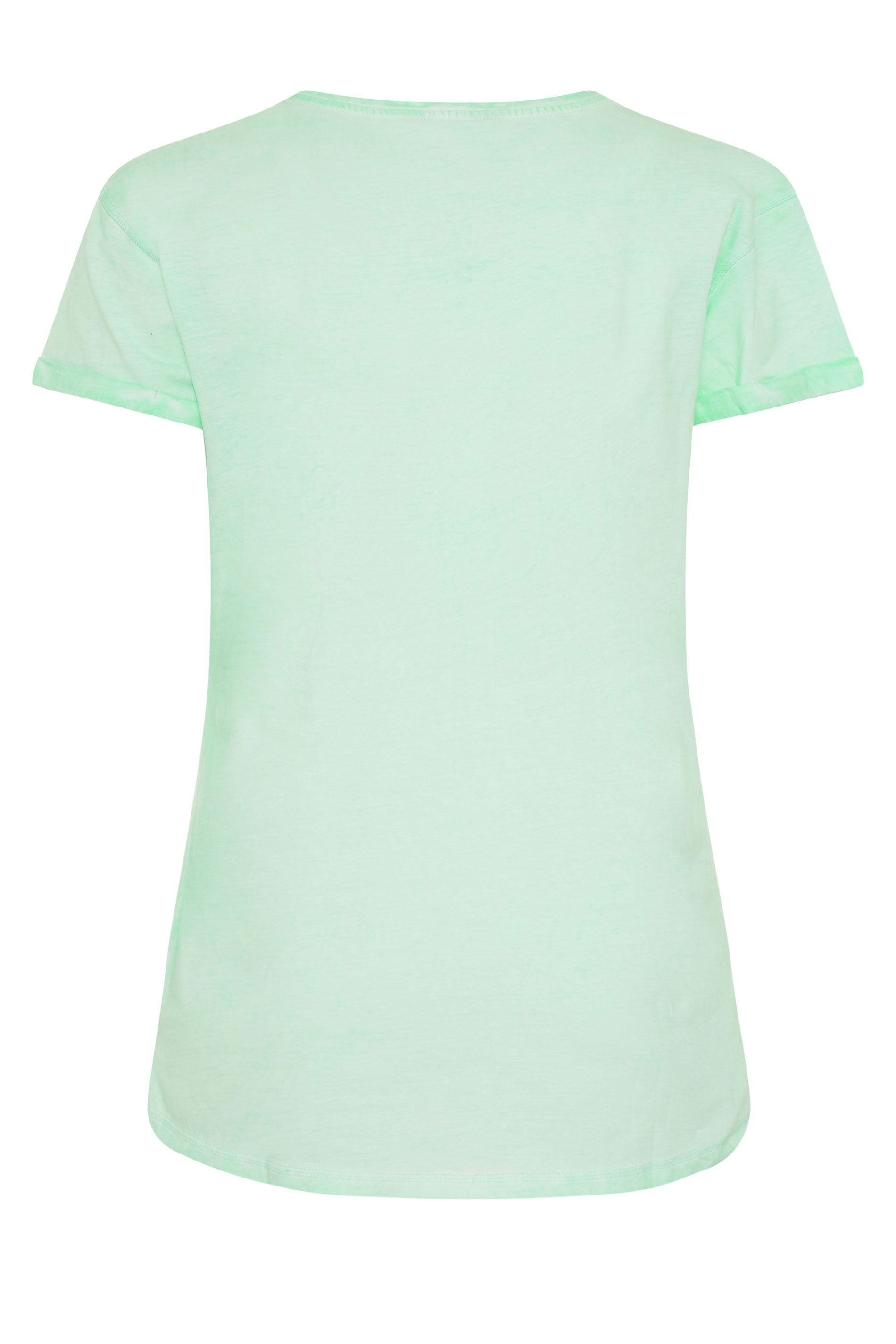 Mint Green Stud Heart Topstitch T-Shirt 
