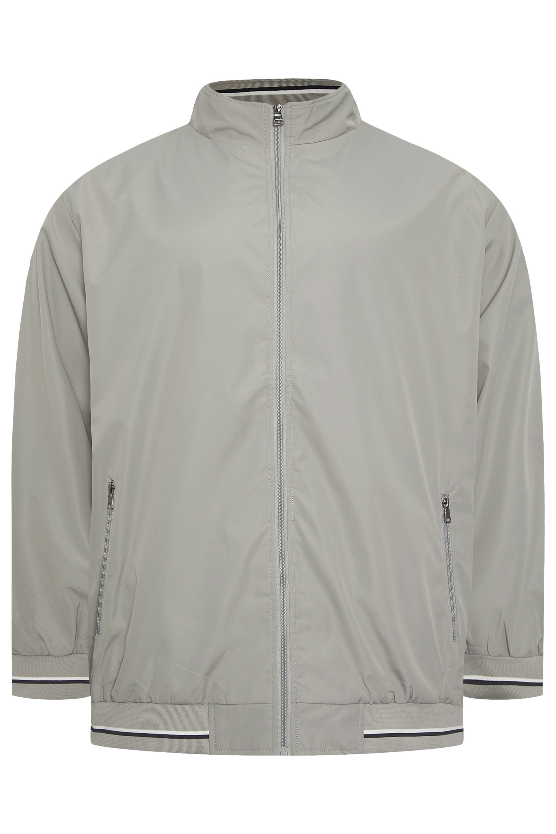 KAM Big & Tall Silver Grey Lightweight Harrington Jacket | BadRhino 2