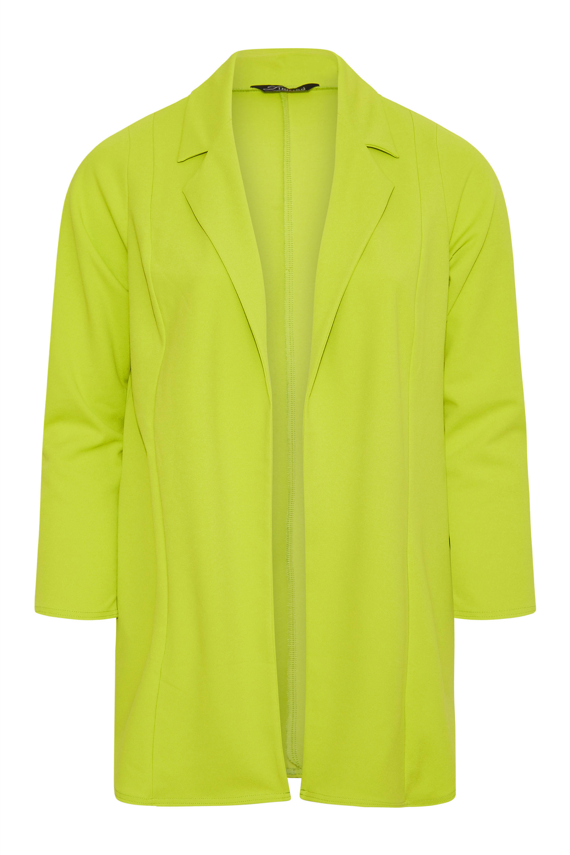 LIMITED COLLECTION Blazer verde limón scuba | Yours Clothing