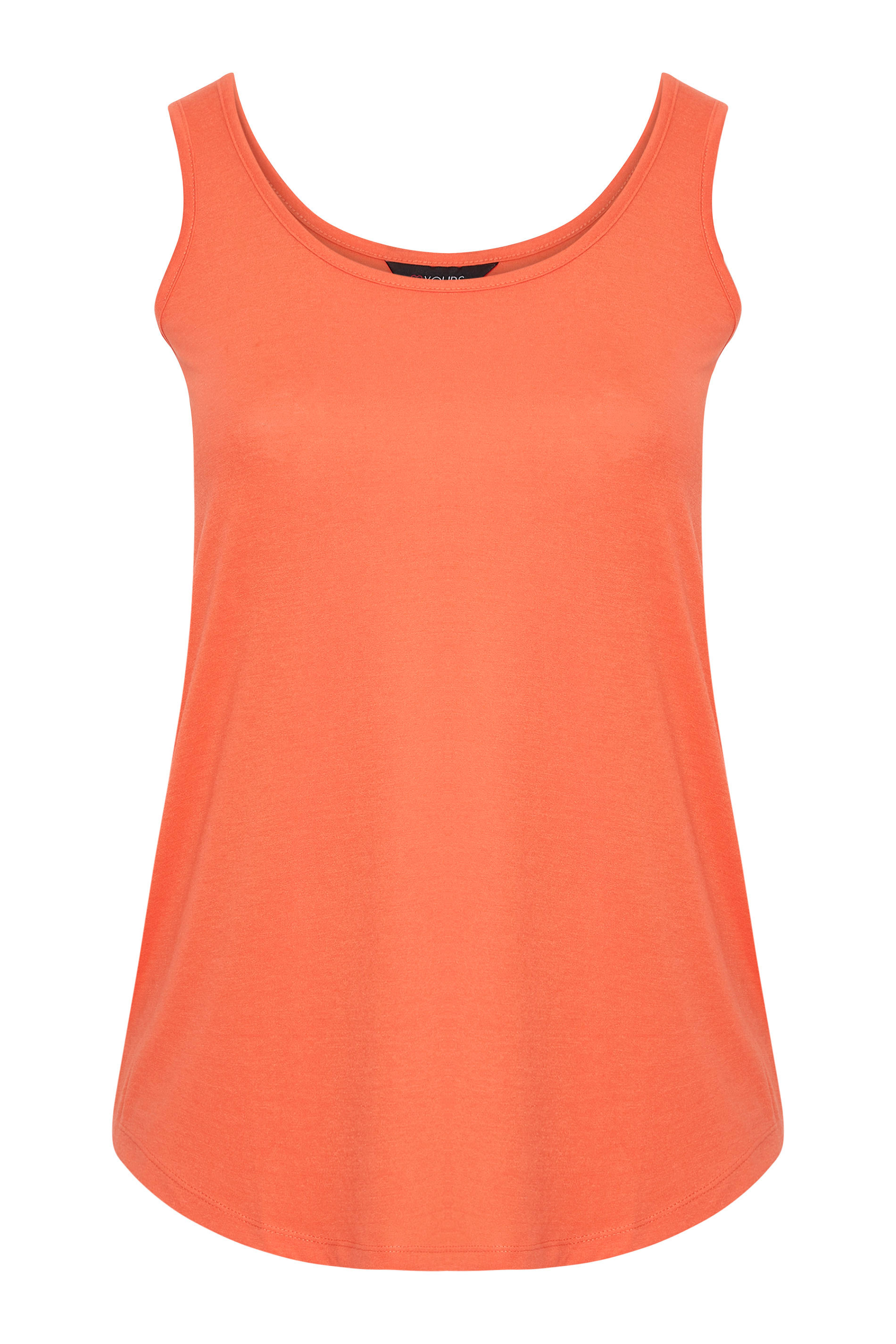 Plus Size Bright Orange Basic Vest Top | Yours Clothing