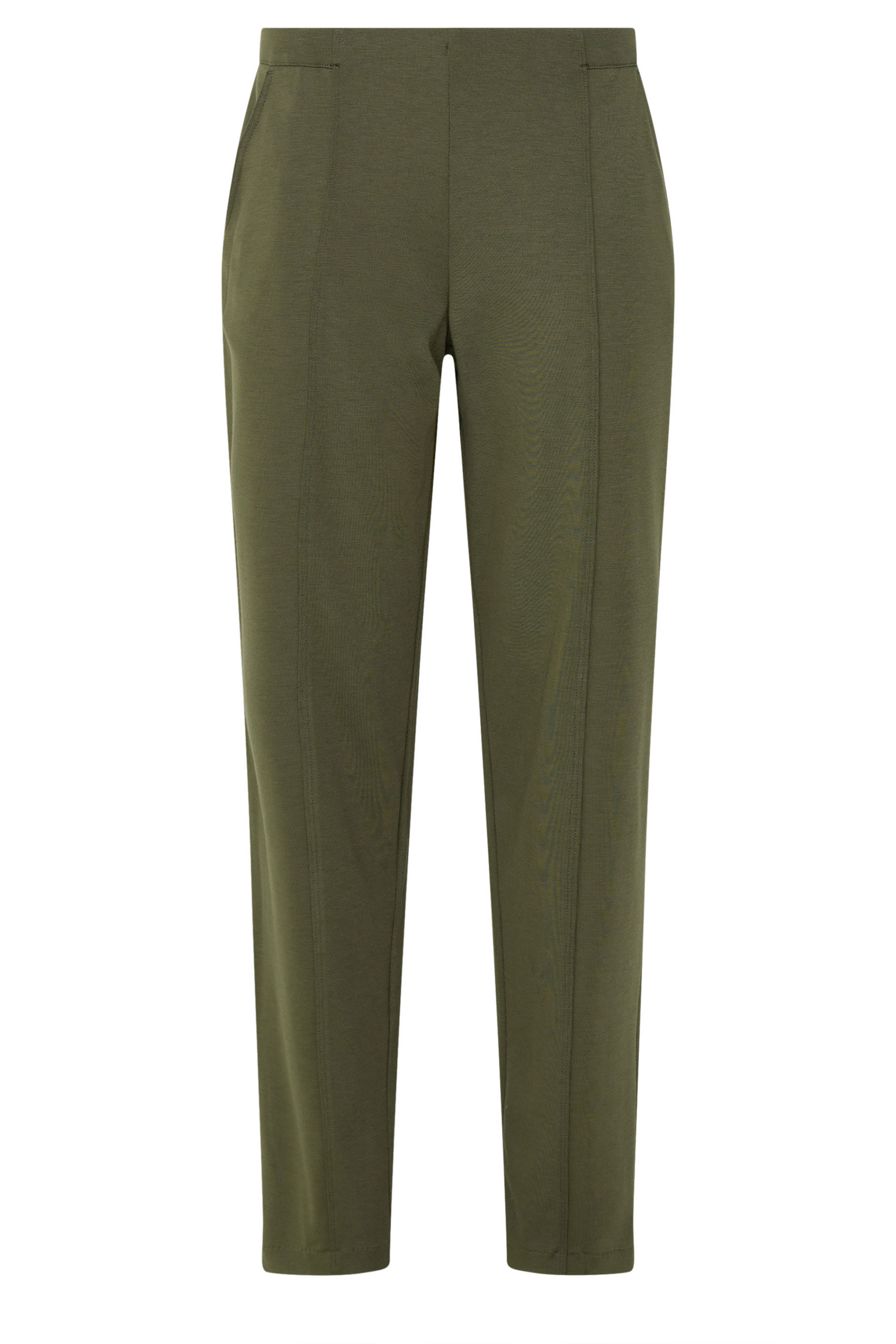 M&Co Khaki Green Ponte Seam Detail Trousers | M&Co 5