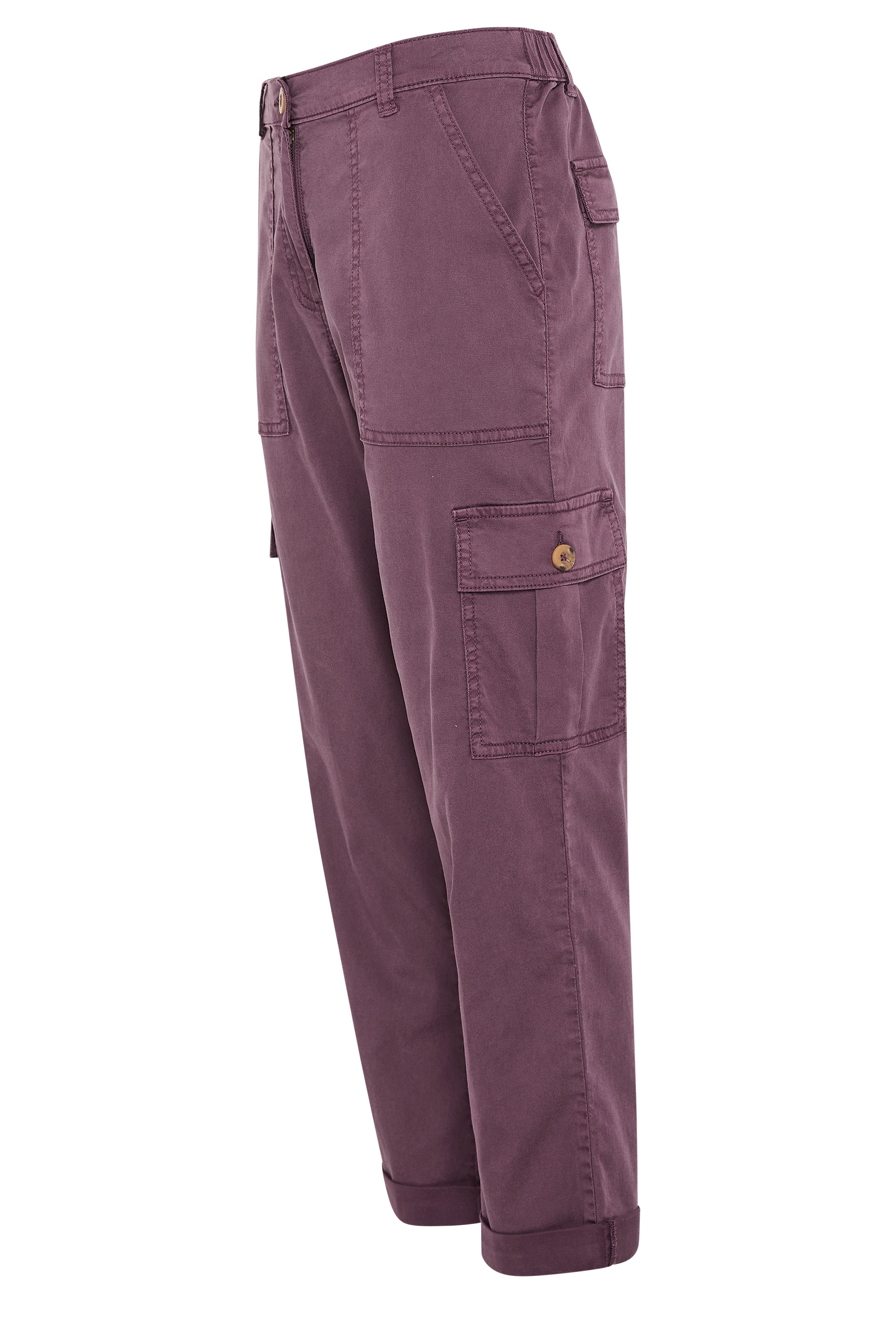 M&Co Berry Purple Cargo Trousers | M&Co 6