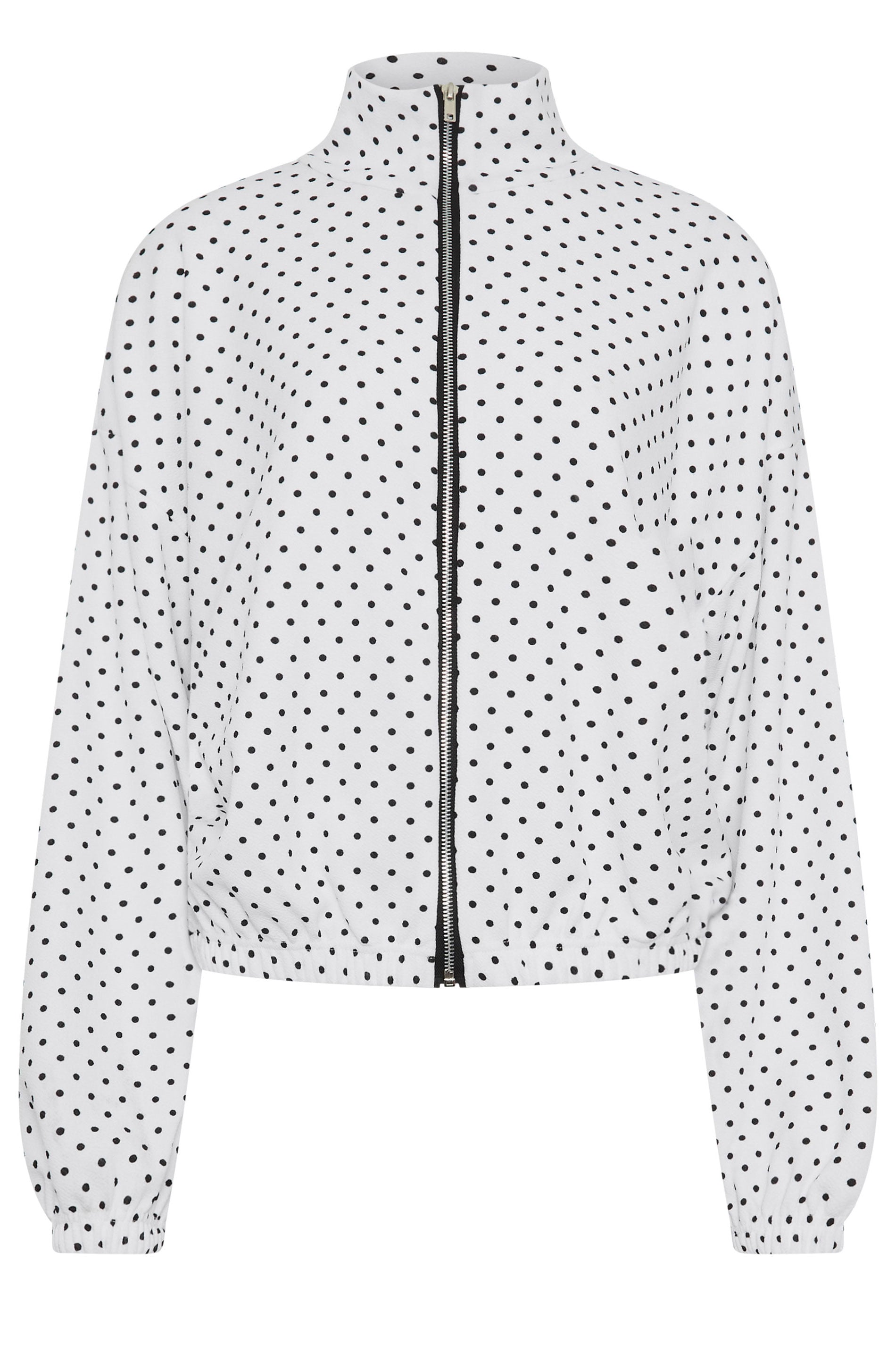 LTS Tall Women's White Polka Dot Funnel Neck Jacket | Long Tall Sally 9