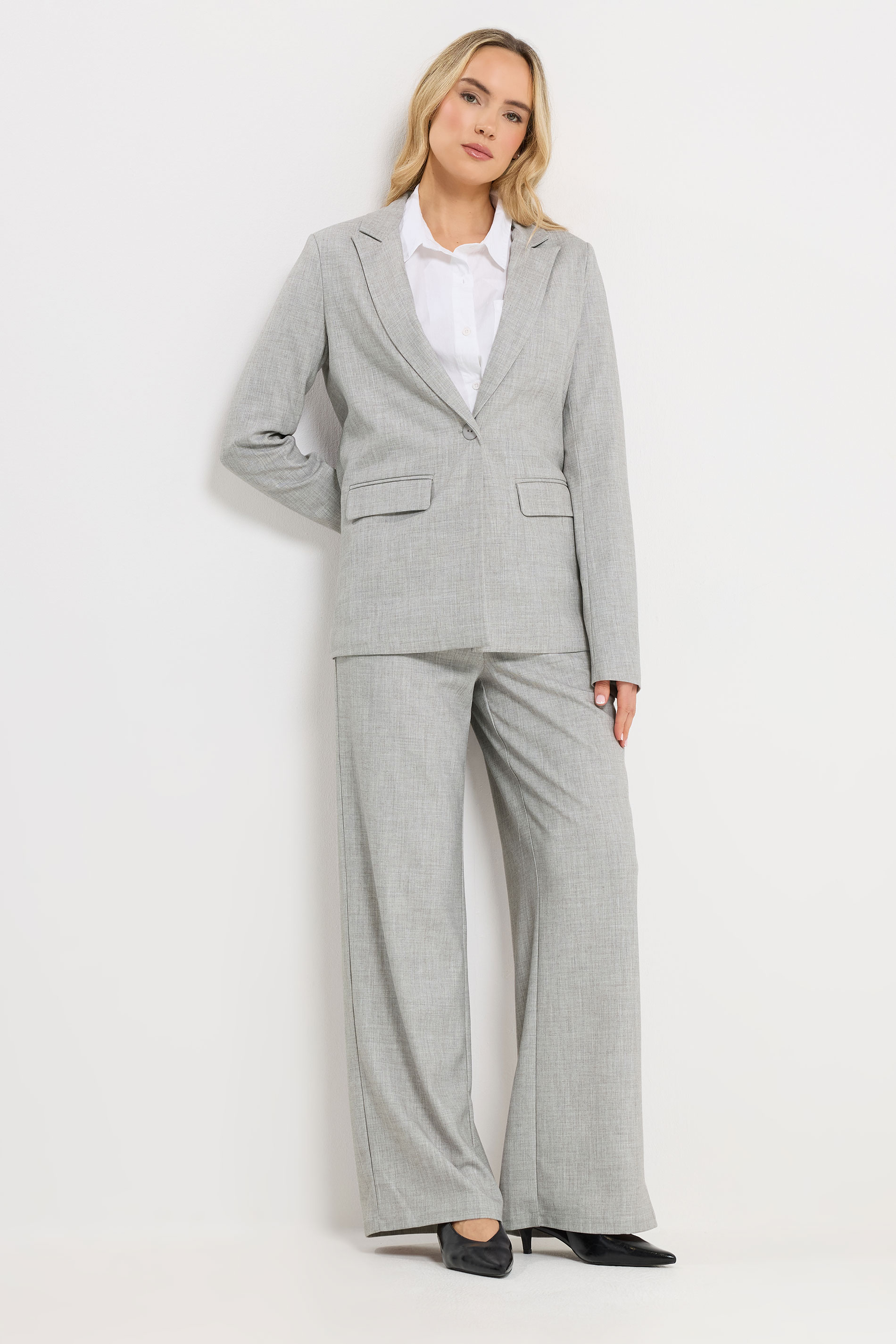 LTS Tall Women's Light Grey Tailored Blazer | Long Tall Sally 1