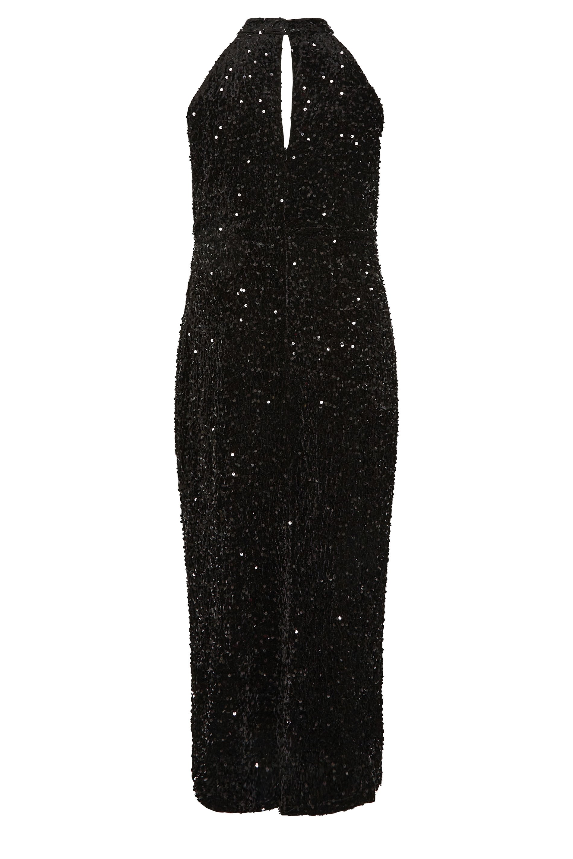 YOURS LONDON Plus Size Black Sequin Embellished Side Split Maxi Dress ...