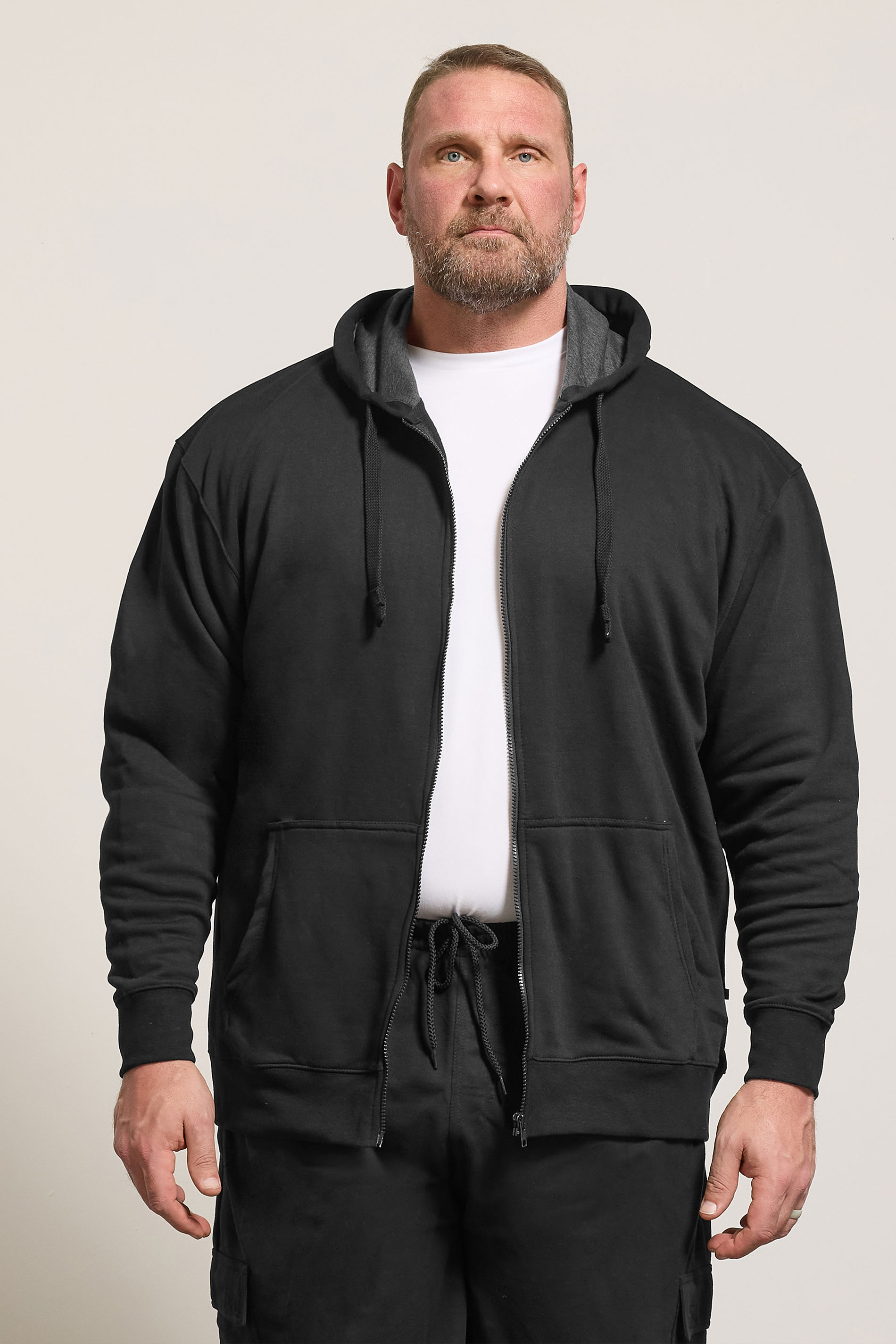KAM Black Zip Through Hoodie | BadRhino 3