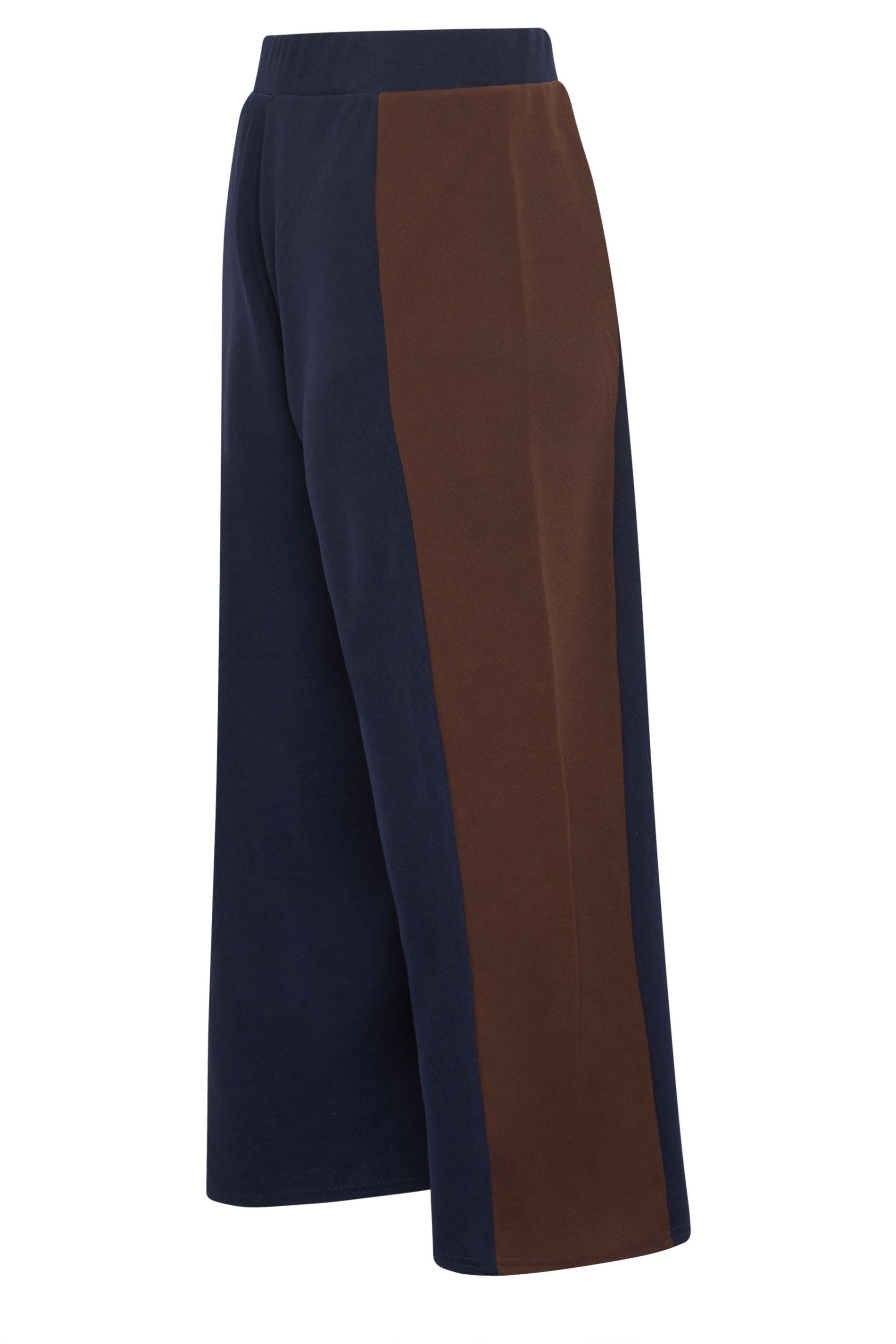 PixieGirl Petite Women's Navy Blue Side Panel Wide Leg Trousers | PixieGirl 6