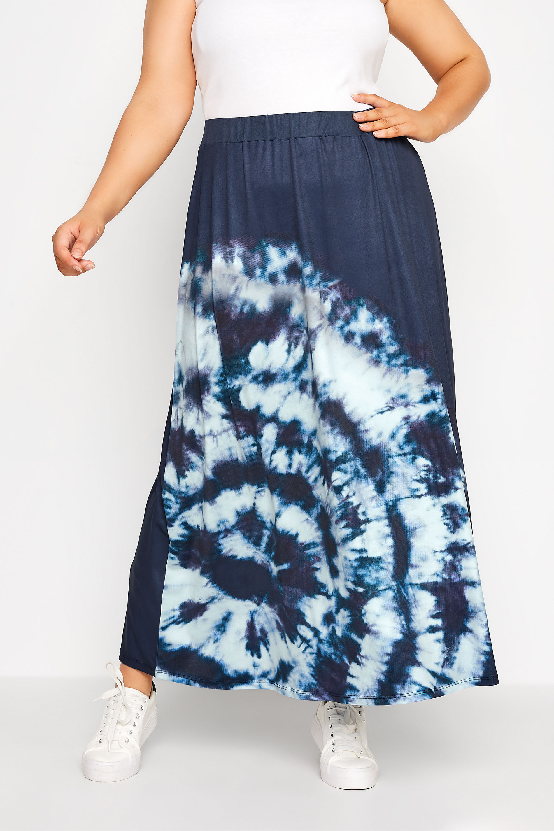 Curve Blue Tie Dye Maxi Skirt 1