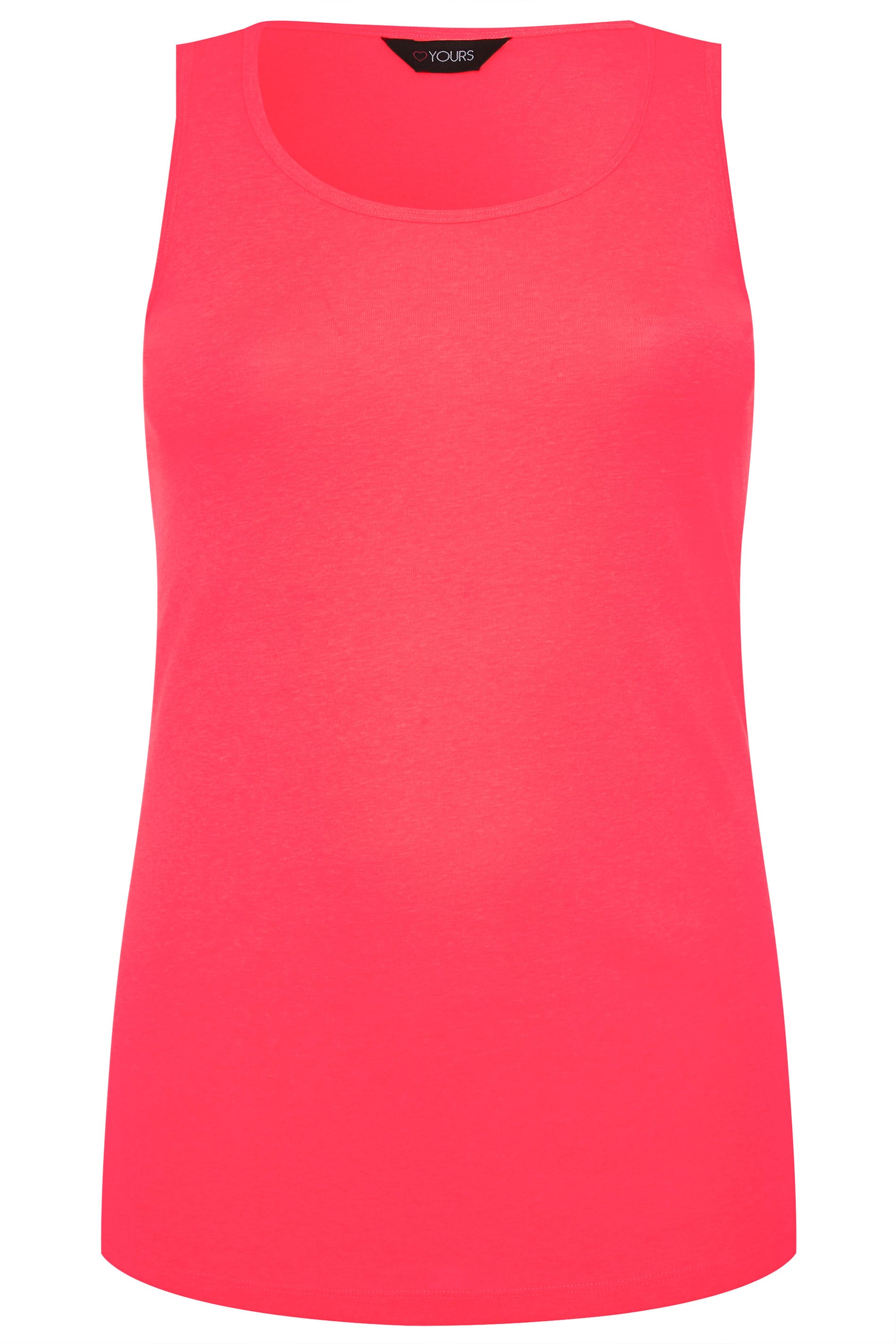 Neon Pink Rib Vest Top | Yours Clothing