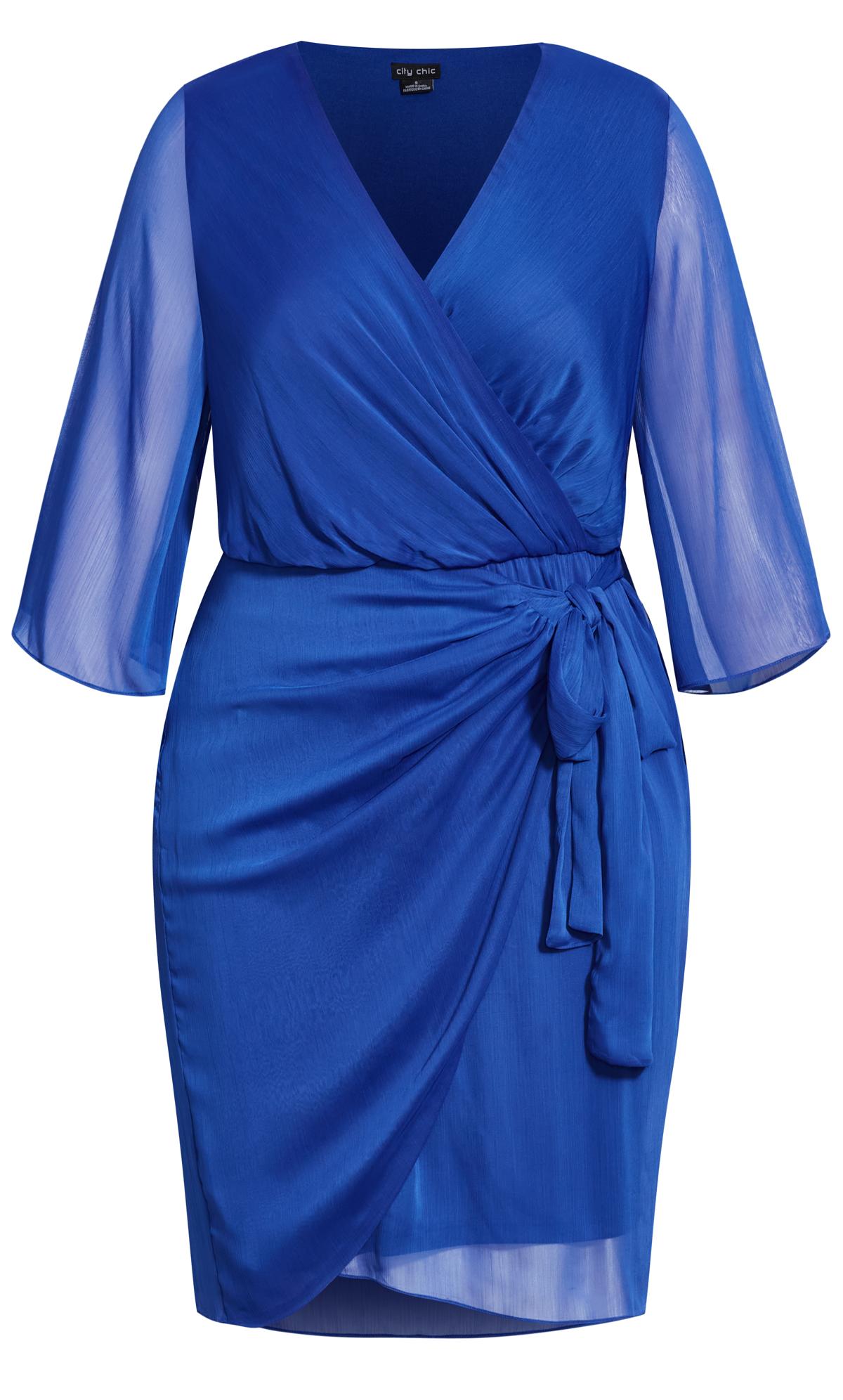 Evans Blue Sleeved Wrap Dress 3