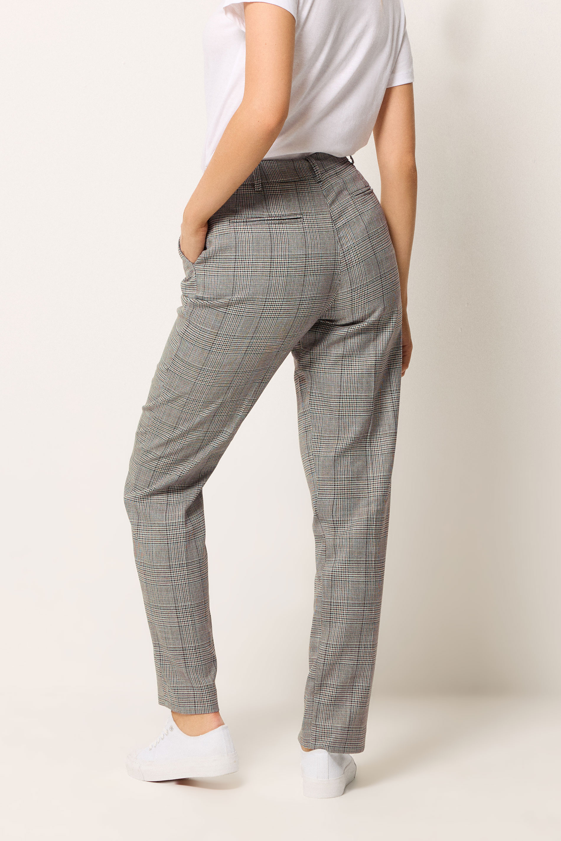 M&Co Brown Check Tailored Straight Leg Trousers | M&Co 2
