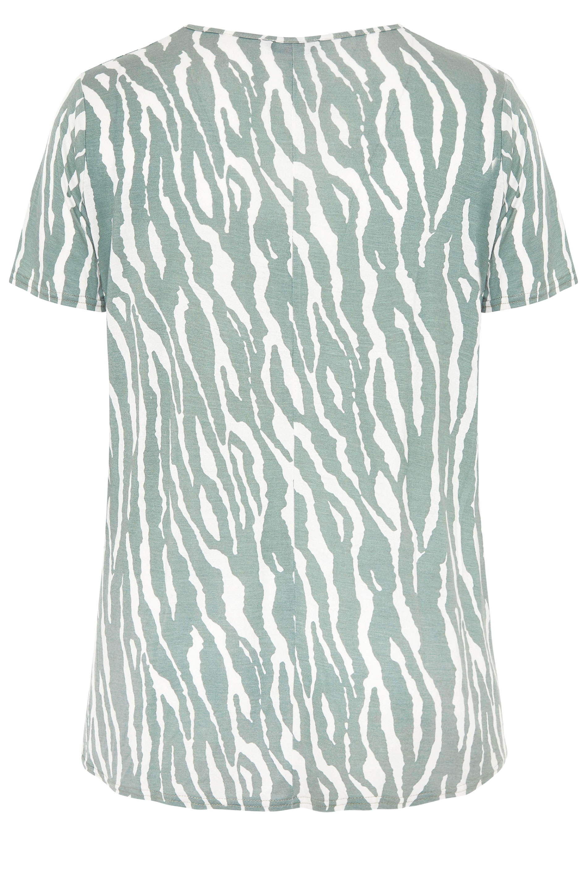 LIMITED COLLECTION Sage Green Zebra Print Swing Top | Yours Clothing