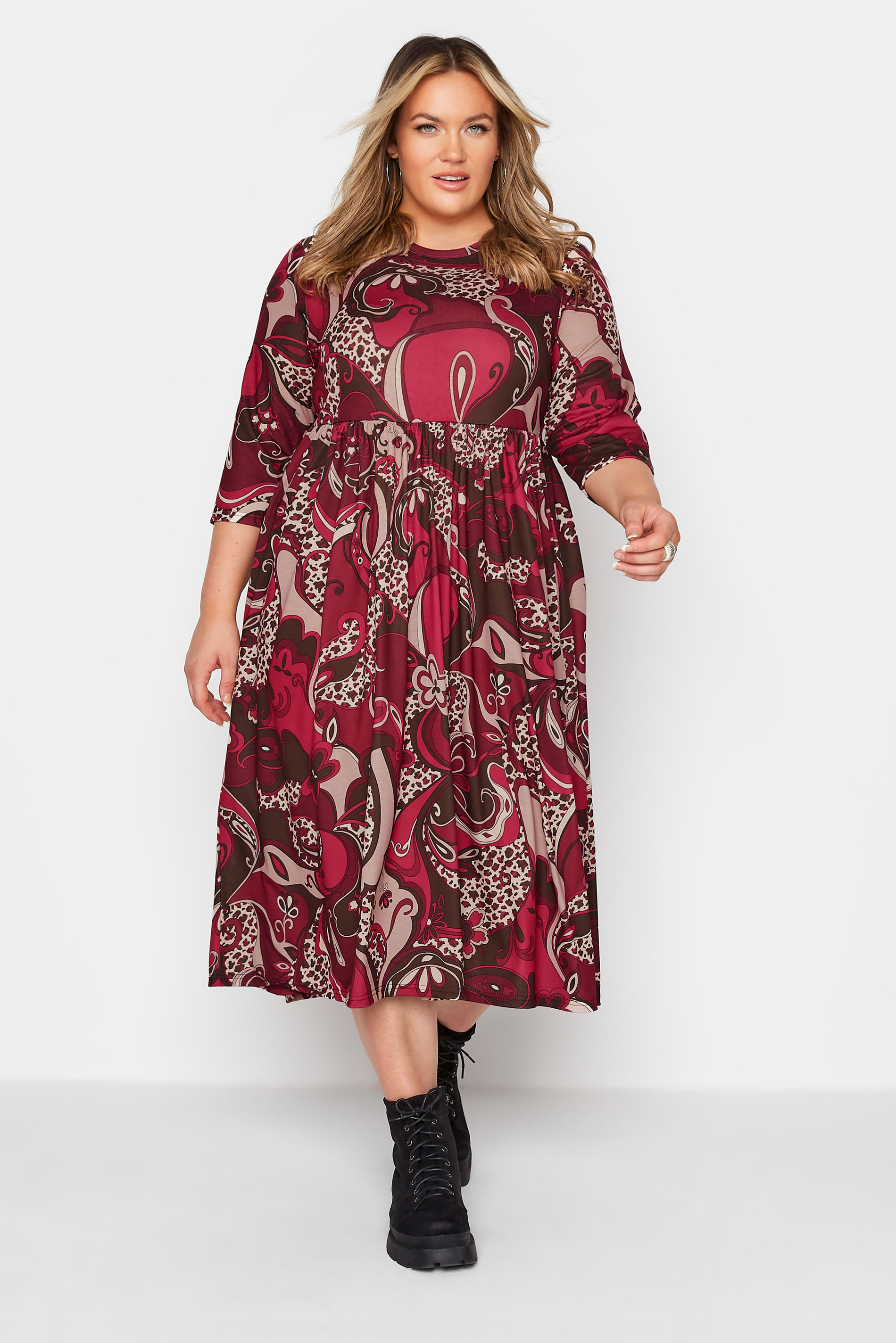 LIMITED COLLECTION Red Paisley Print Midaxi Dress_A.jpg