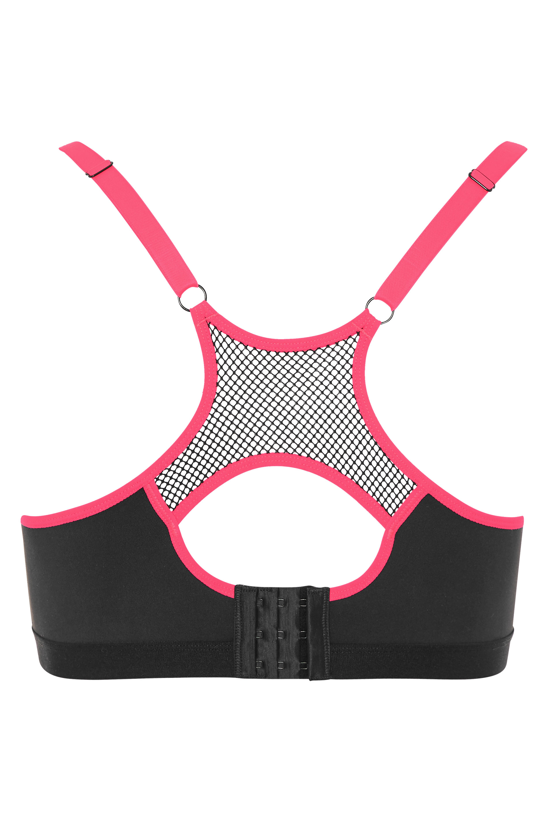 Black Padded Contrast Trim Sports Bra | Yours Clothing