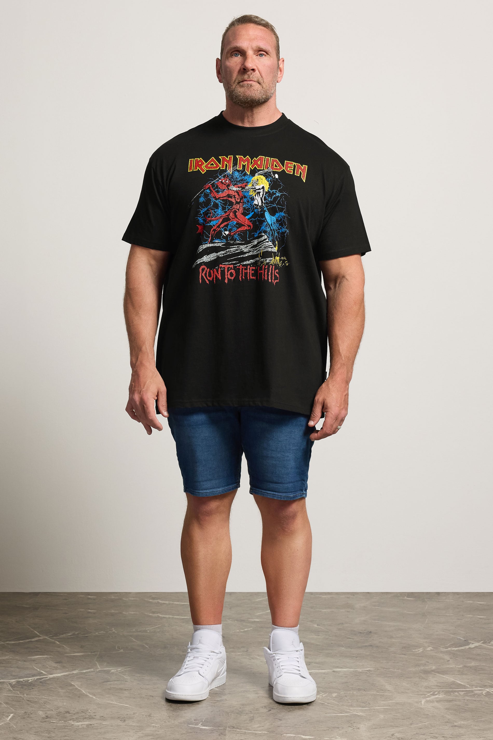 BadRhino Big & Tall Black Extra Long Iron Maiden Graphic T-Shirt | BadRhino 1