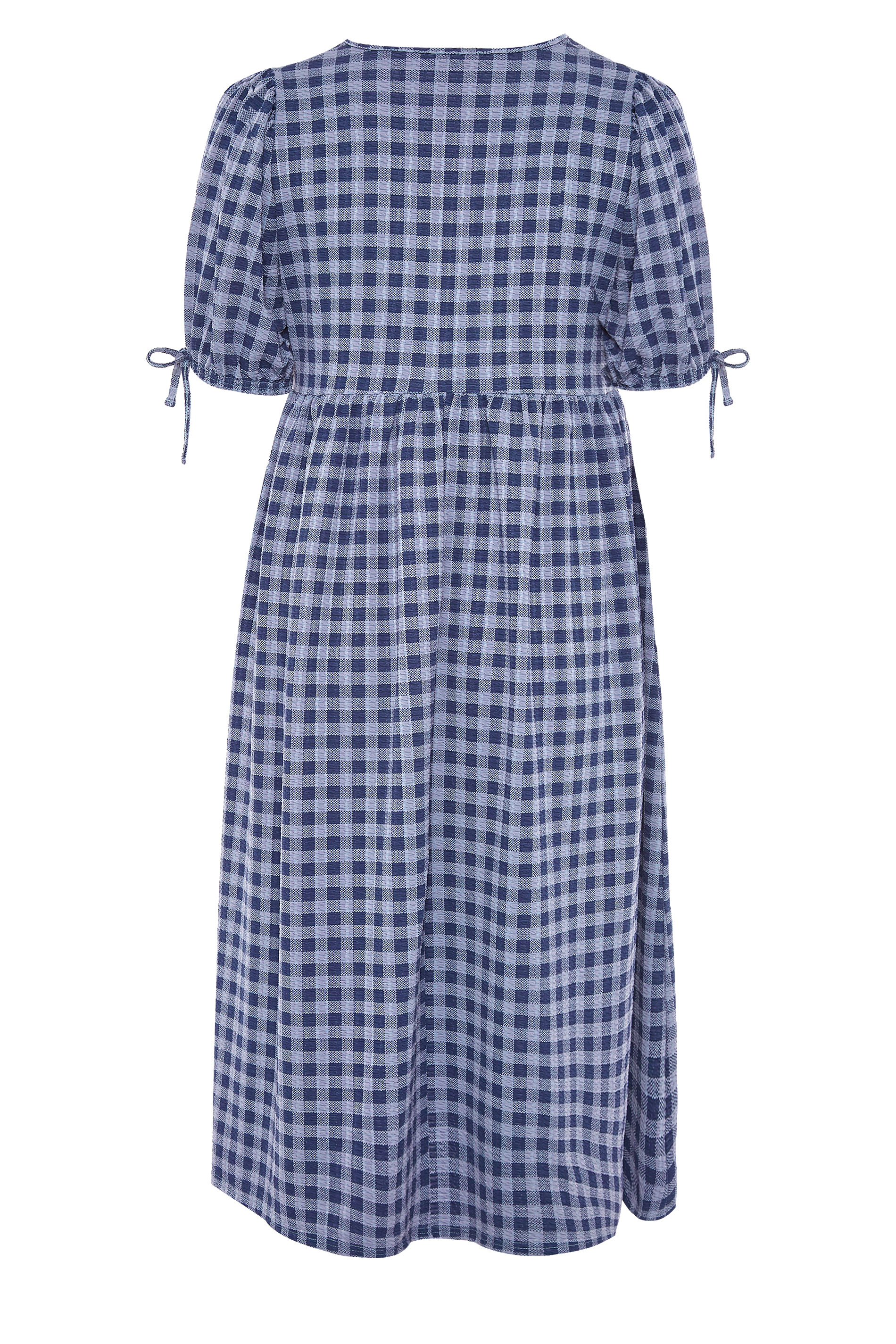 Plus Size LIMITED COLLECTION Blue Gingham Wrap Midi Dress | Yours Clothing