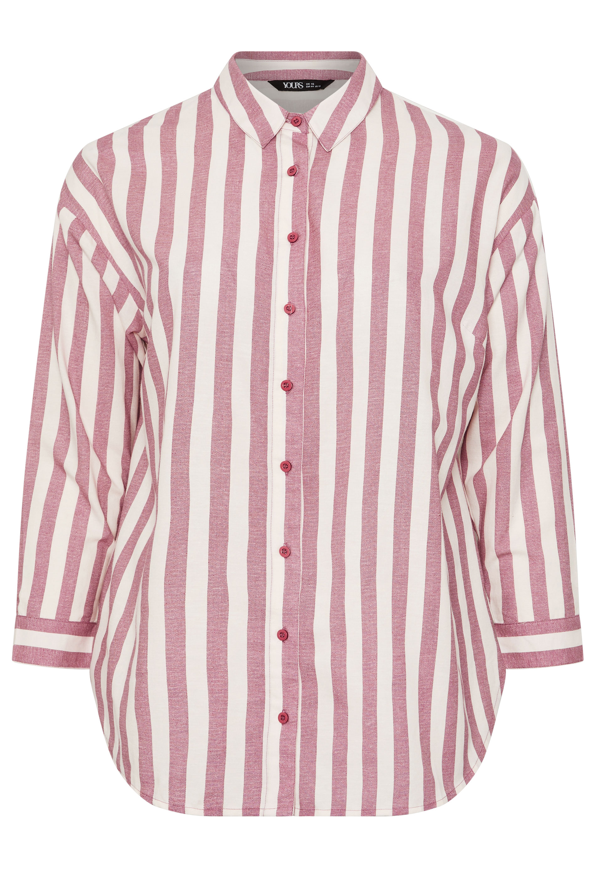 YOURS Plus Size Red Stripe Linen Shirt | Yours Clothing 6