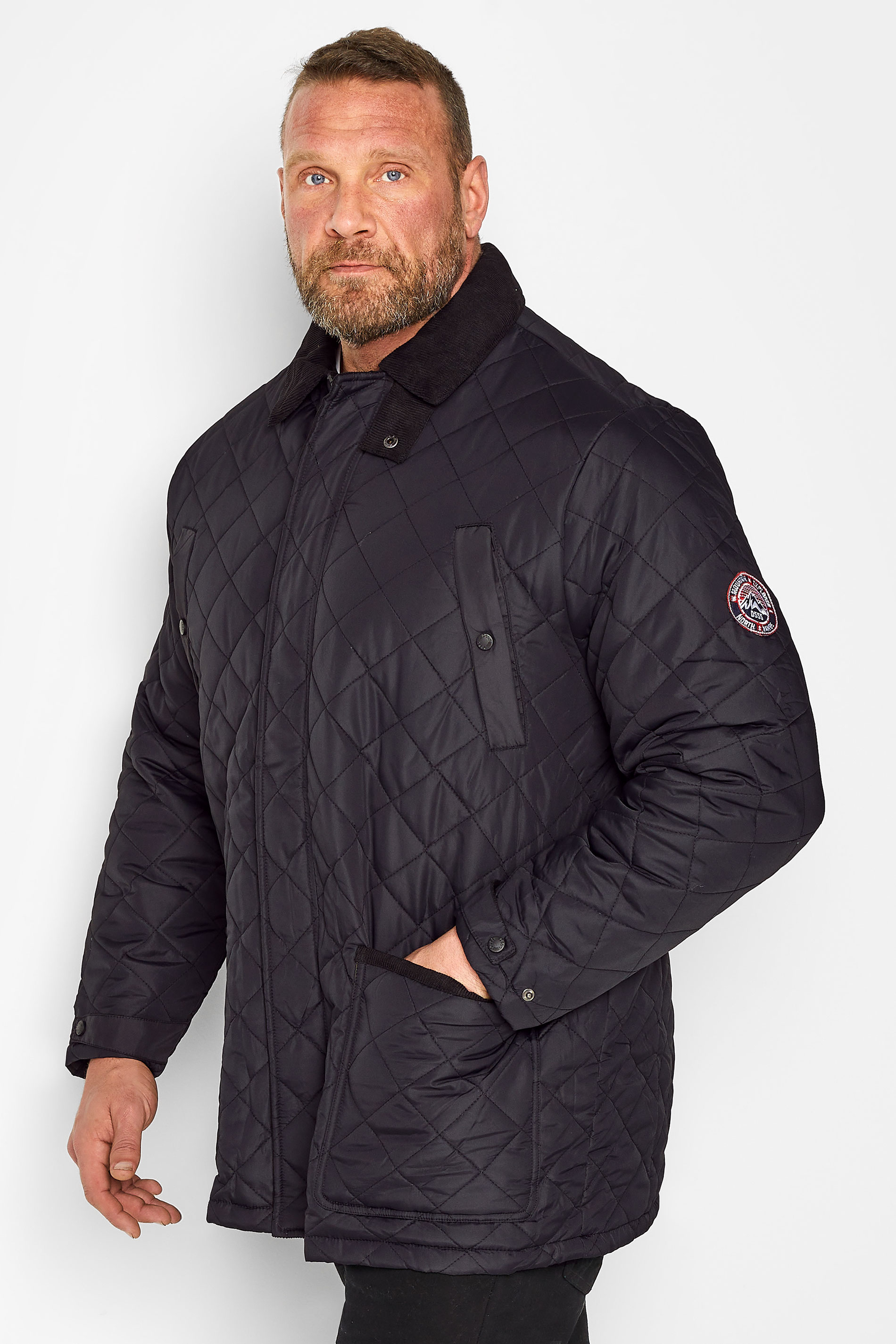 D555 Big & Tall Black Quilted Jacket | BadRhino 1