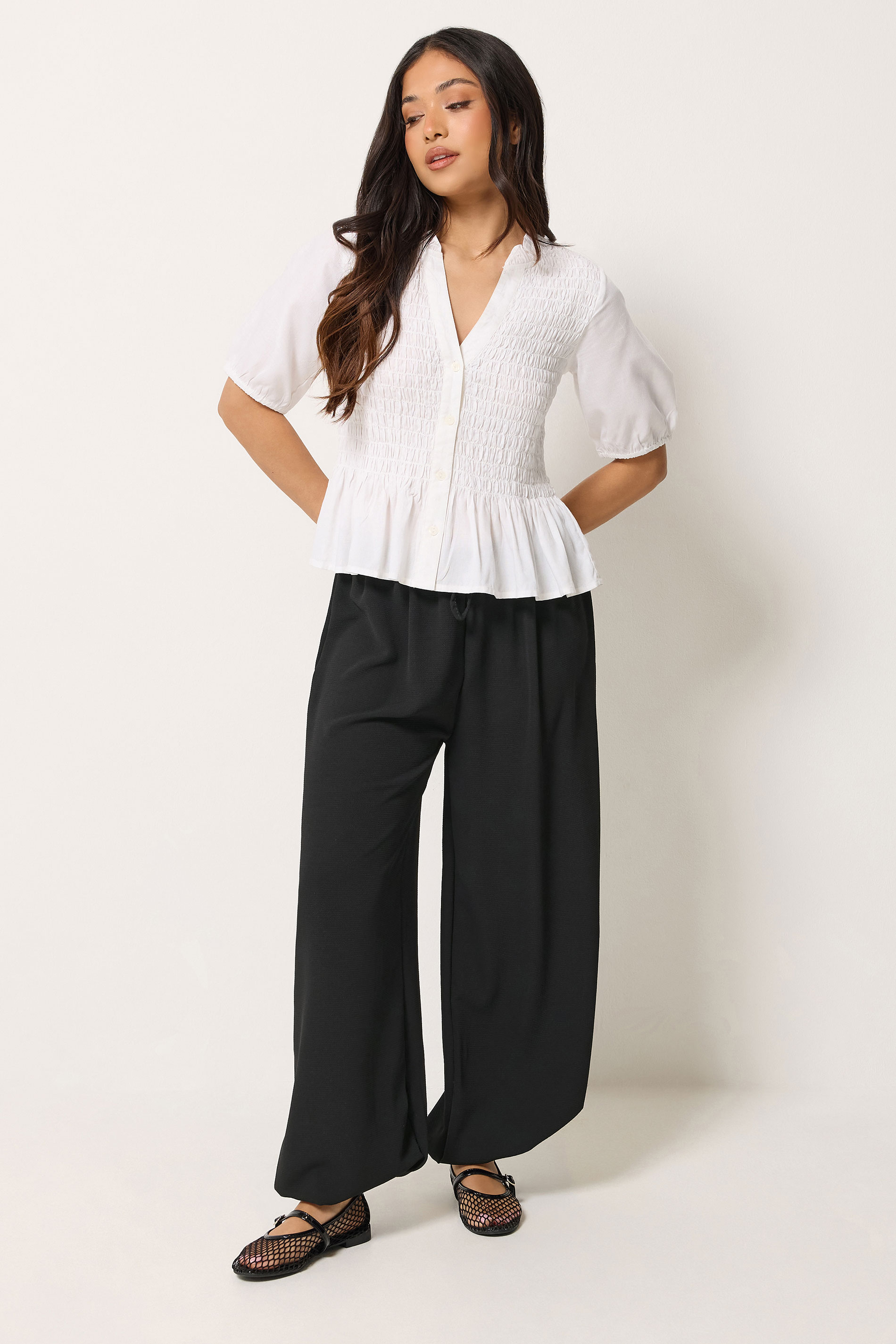 PixieGirl Petite Women's Black Crepe Balloon Trousers | PixieGirl 3