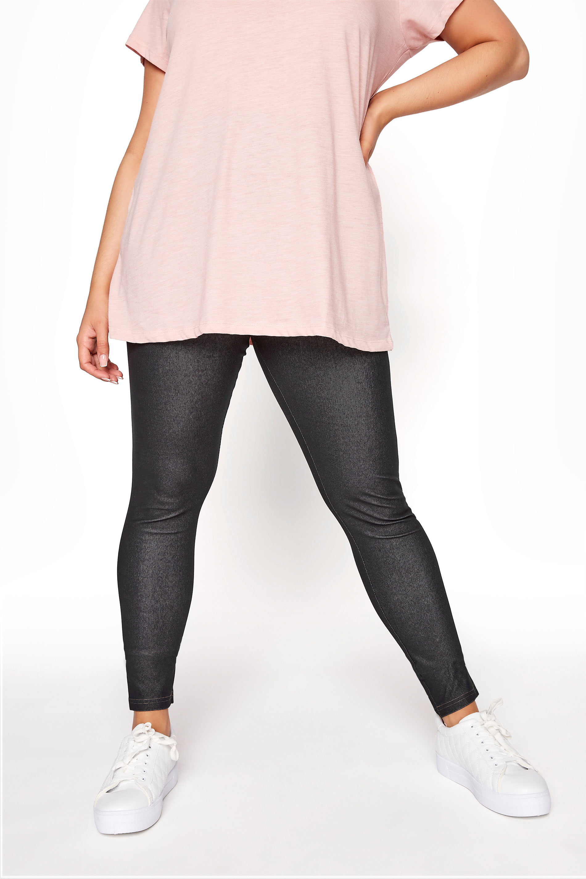 YOURS FOR GOOD Curve Black Jersey Jeggings_B.jpg