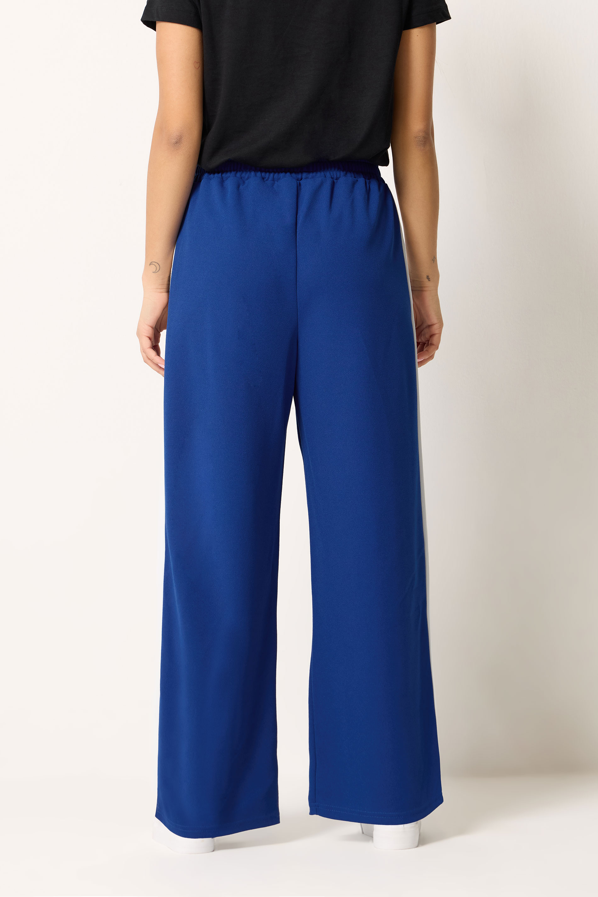 M&Co Petite Blue & White Side Stripe Trousers | M&Co 2