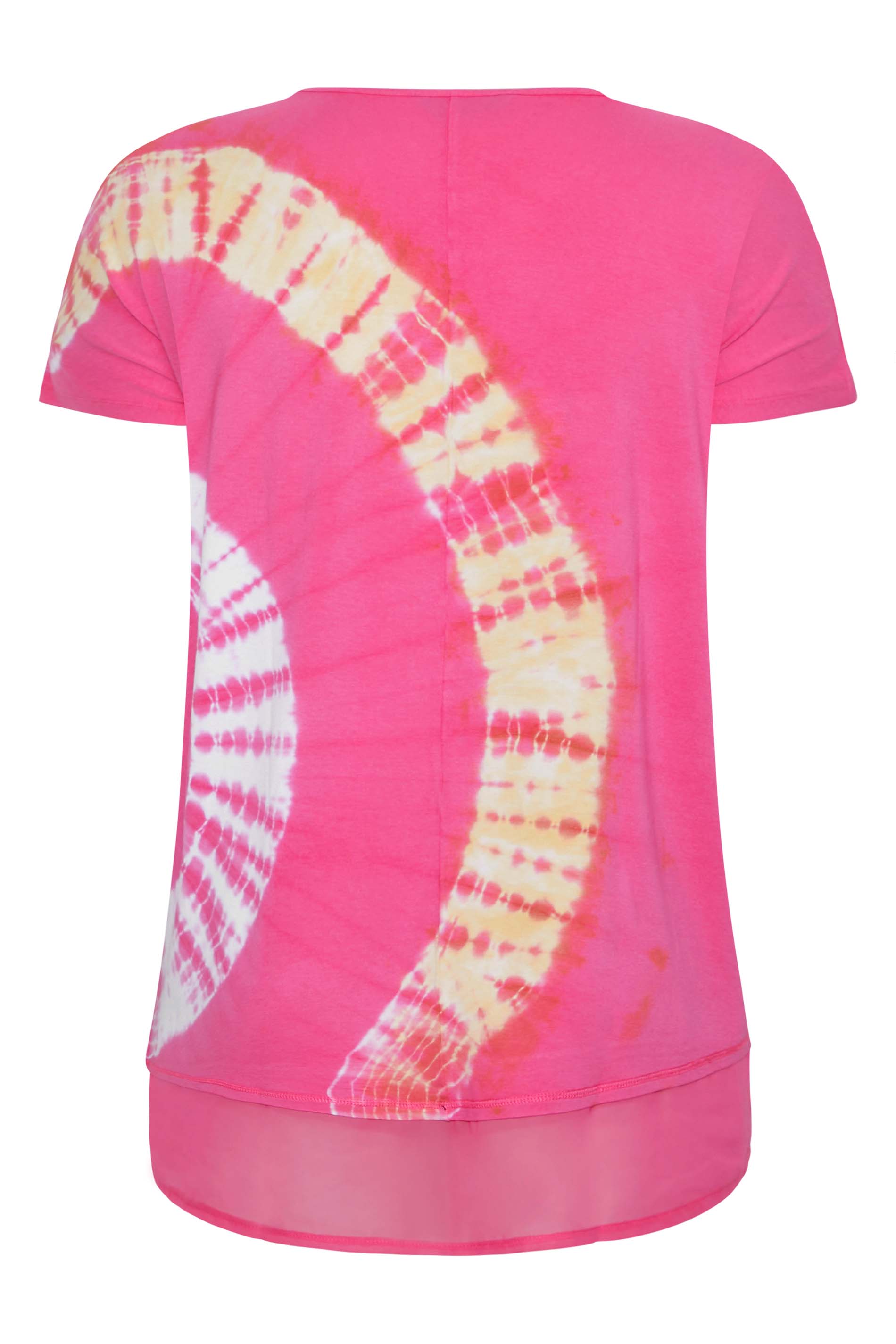 Grande taille  Tops Grande taille  Tops Casual | T-Shirt Rose Tie & Dye Jaune & Blanc - GW48466