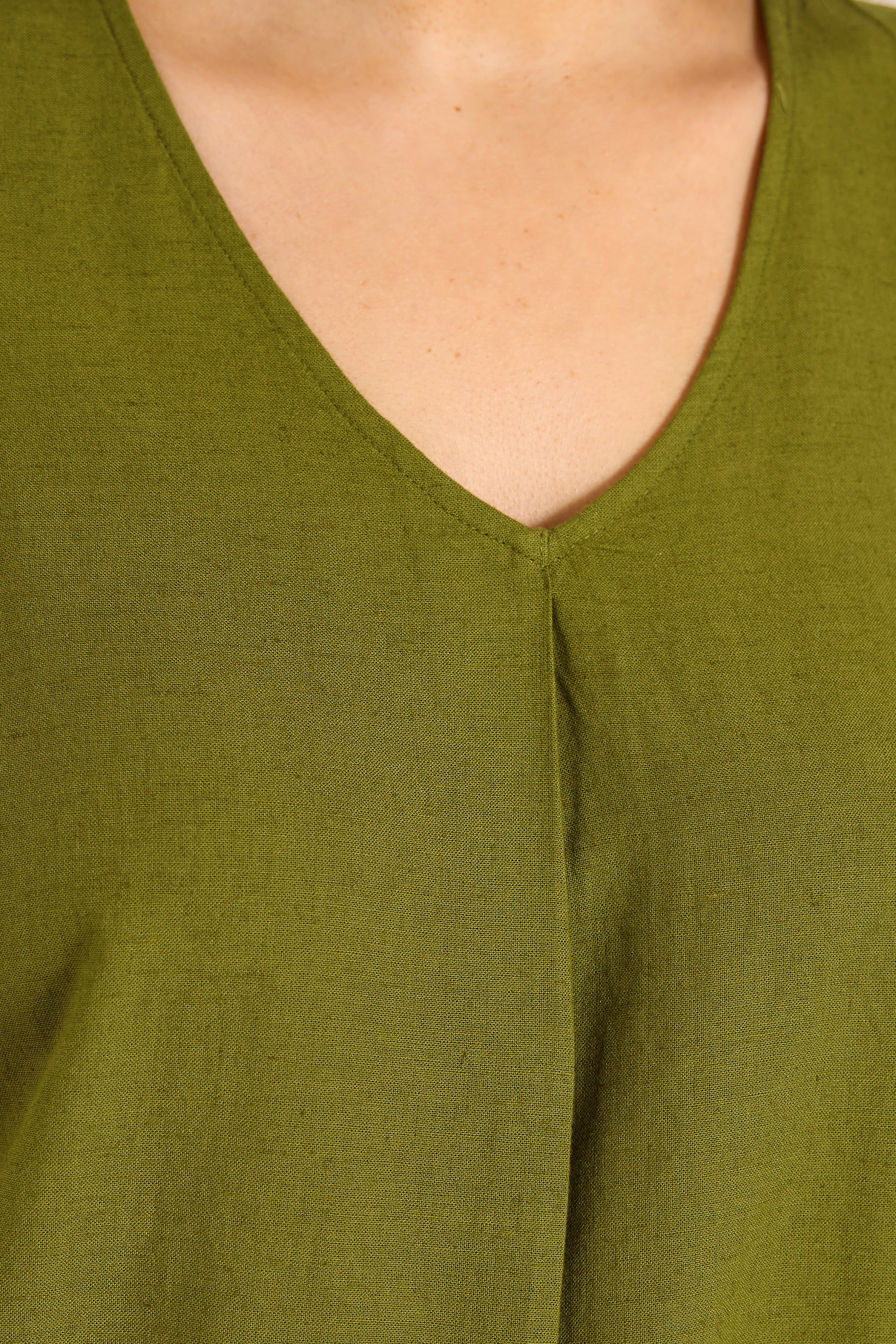 EVANS Plus Size Set Green Linen Vest & Trouser | Evans 6