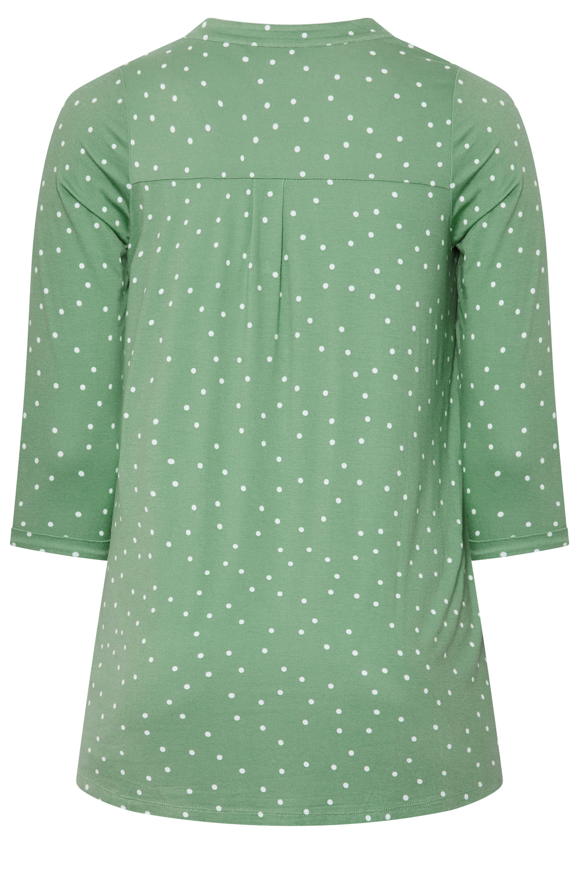 YOURS Plus Size Green Polka Dot Shirt | Yours Clothing 6