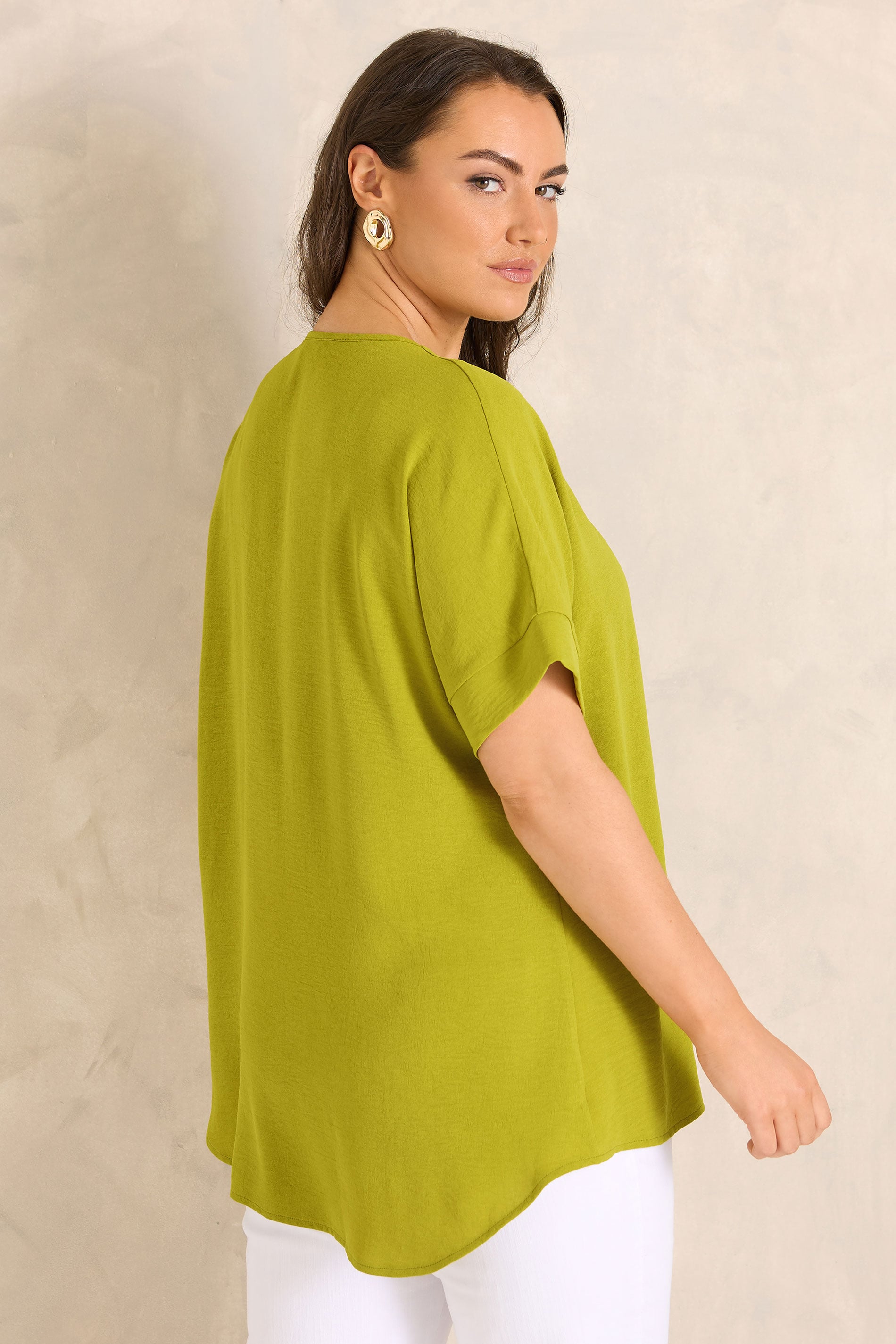 EVANS Plus Size Green Pleat Front Blouse | Evans  2