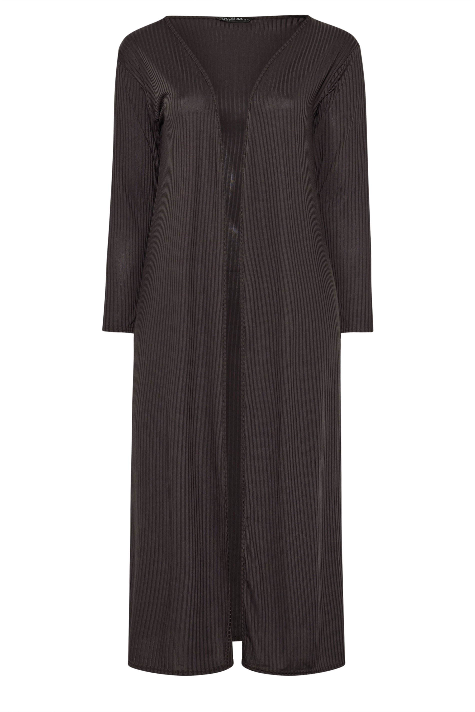 LIMITED COLLECTION Plus Size Chocolate Brown Ribbed Maxi Cardigan | Yours Clothing 5