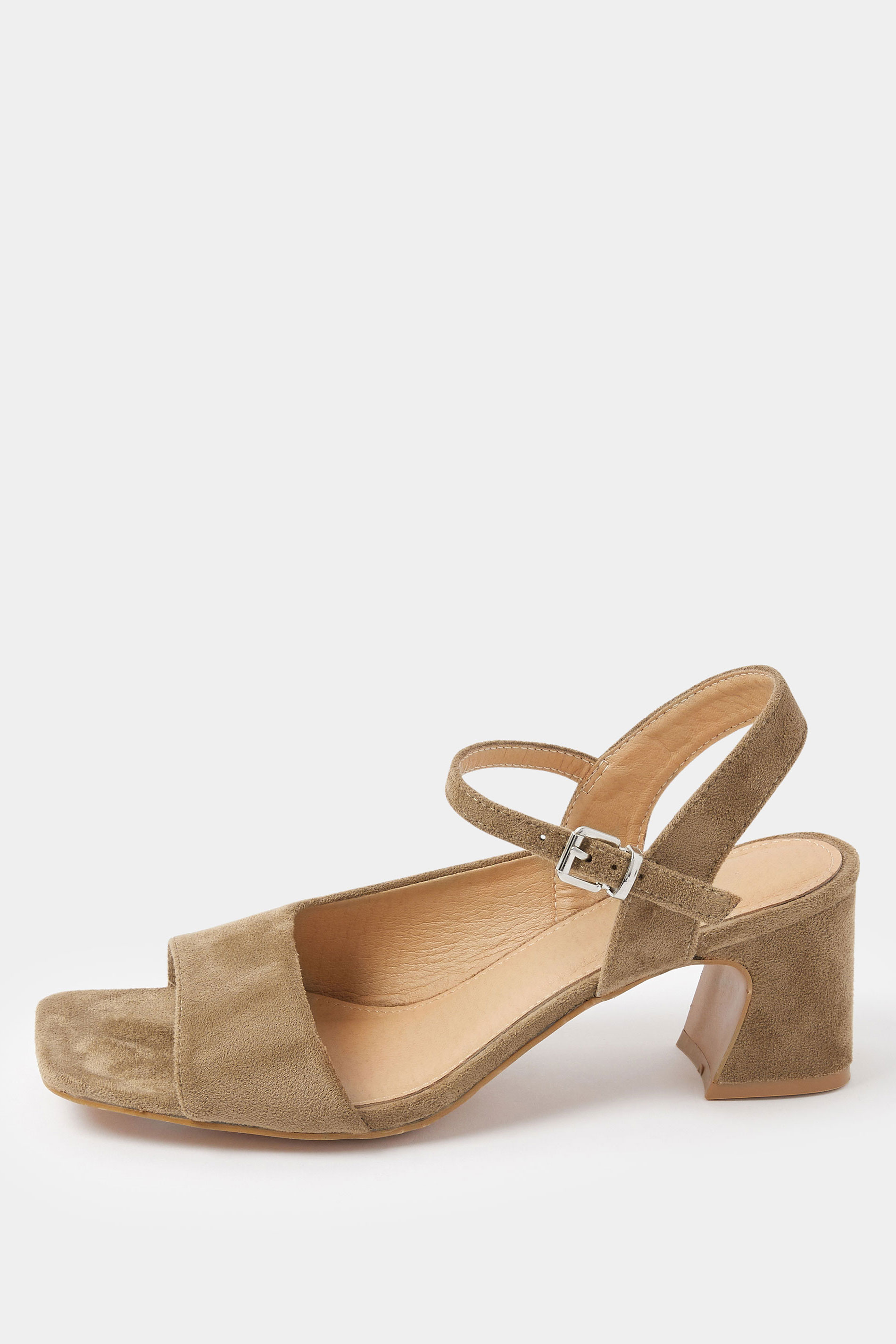 LTS Natural Brown Faux Suede Block Heel In Standard Fit | Long Tall Sally 6