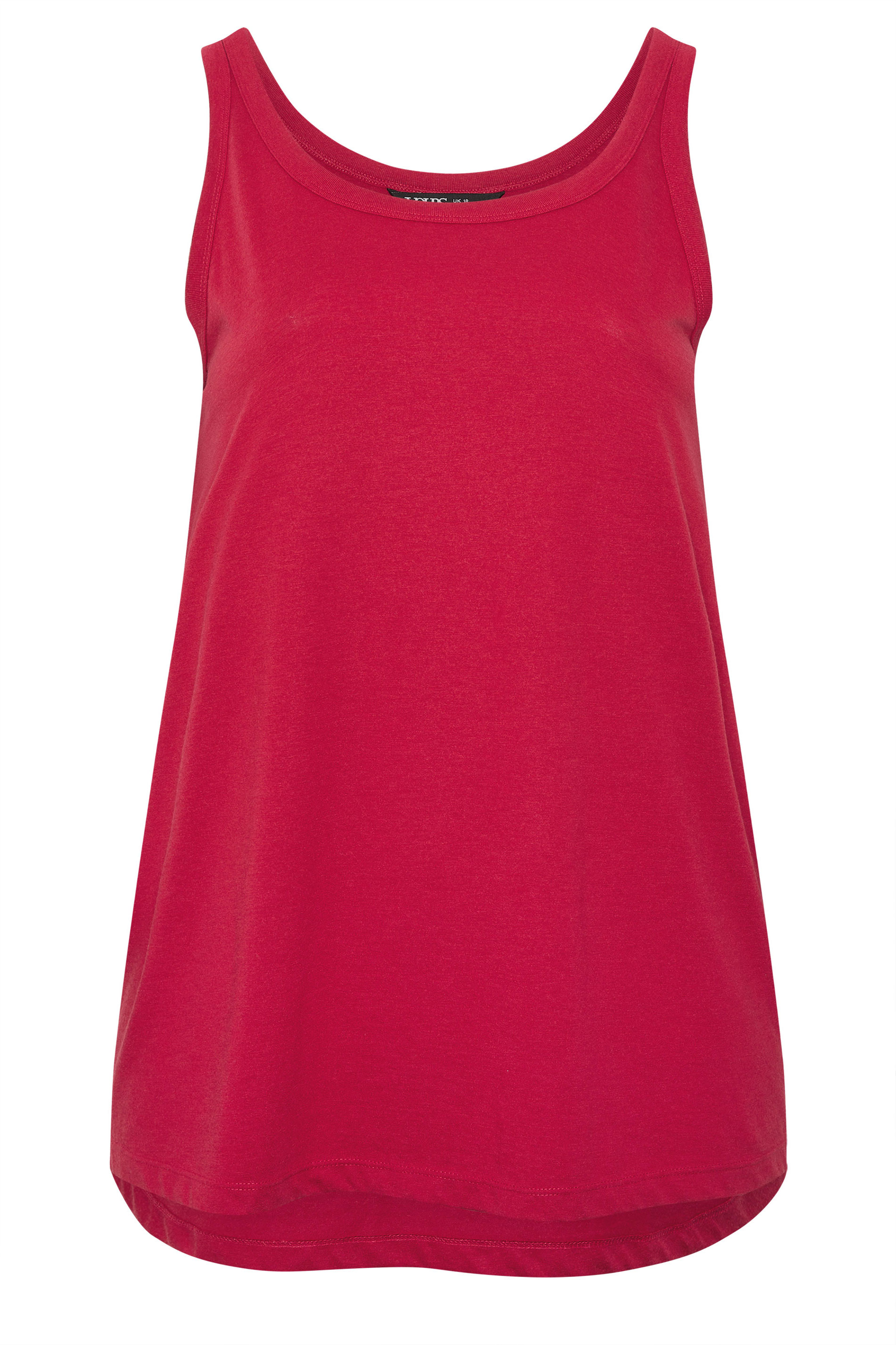 YOURSET Plus Size 2 Pack Red & Olive Green Core Vest Tops | Yours Clothing 8