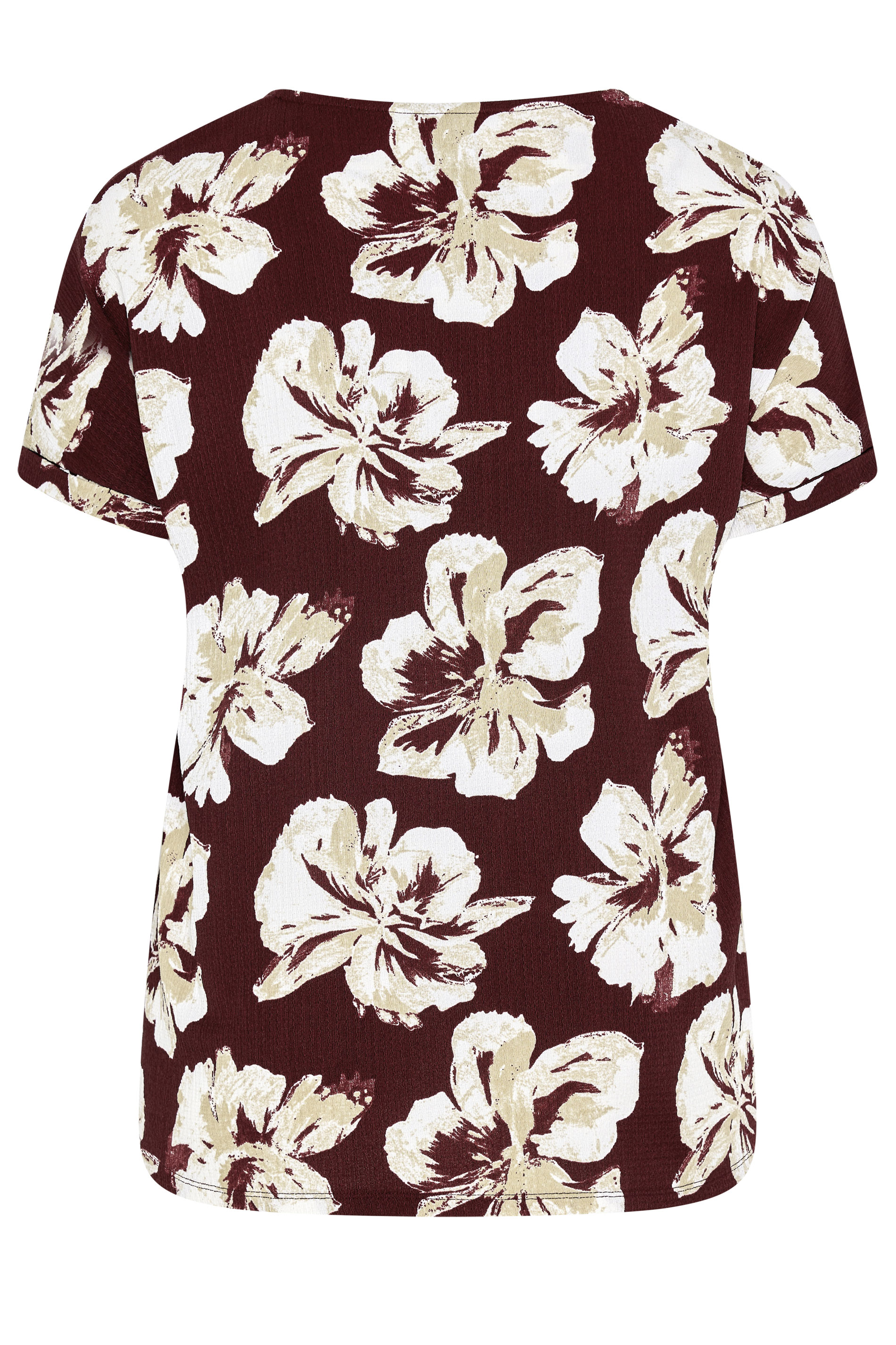 EVANS Curve Berry Red Floral V-Neck Top | Evans 6