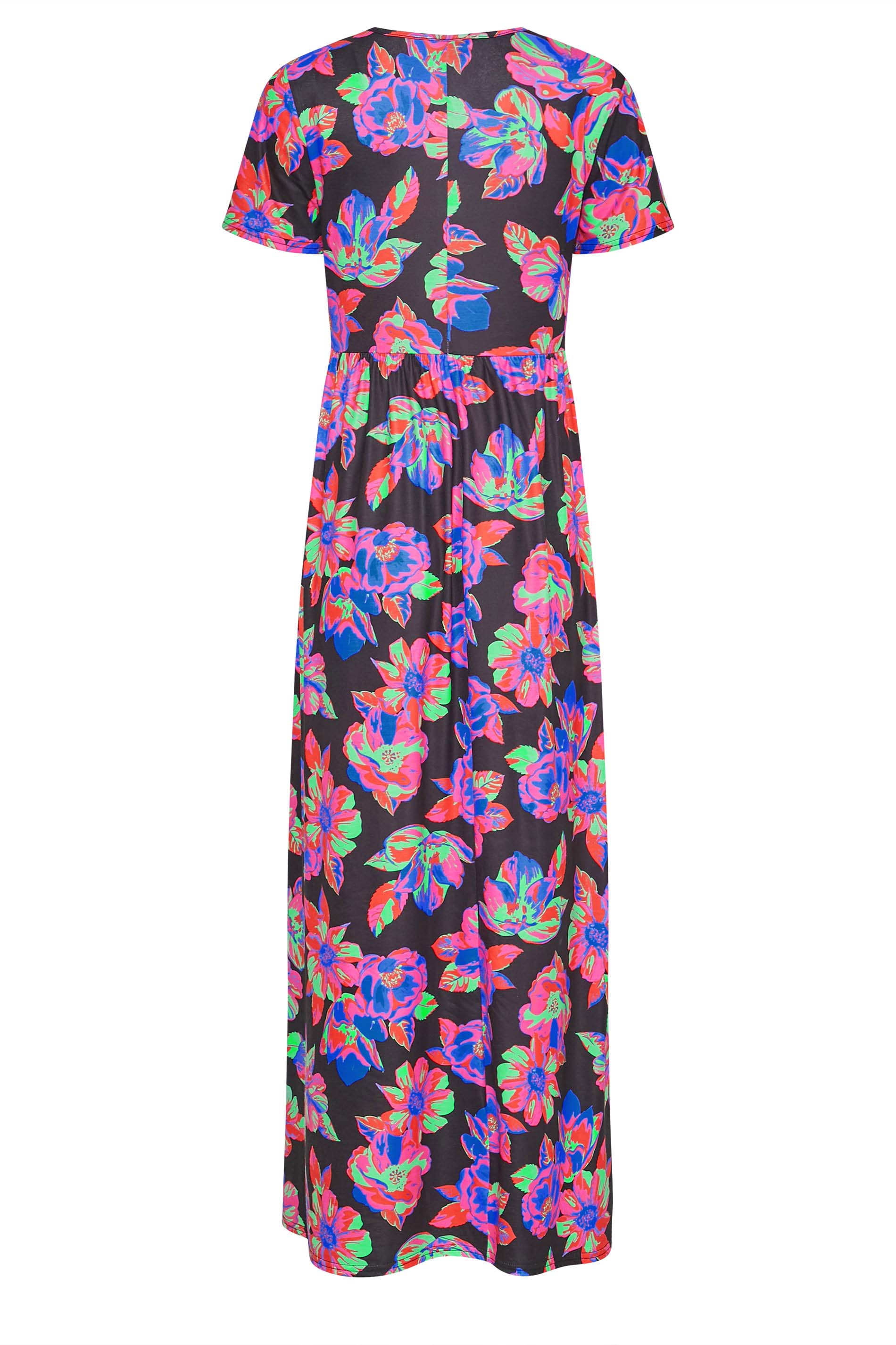 LTS Tall Women's Black Floral Print Smock Maxi Dress | Long Tall Sally