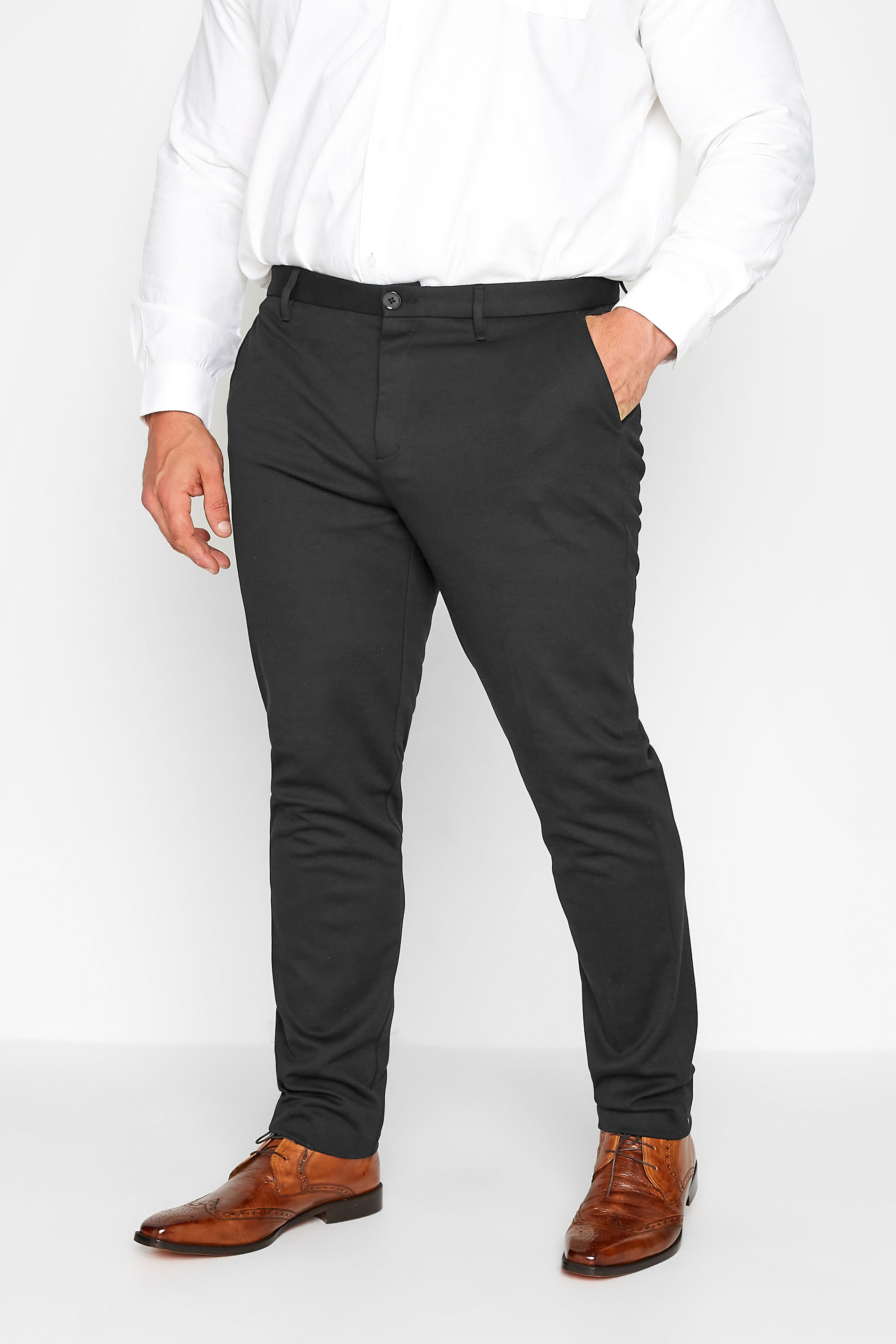BadRhino Big & Tall Black Stretch Trousers 1