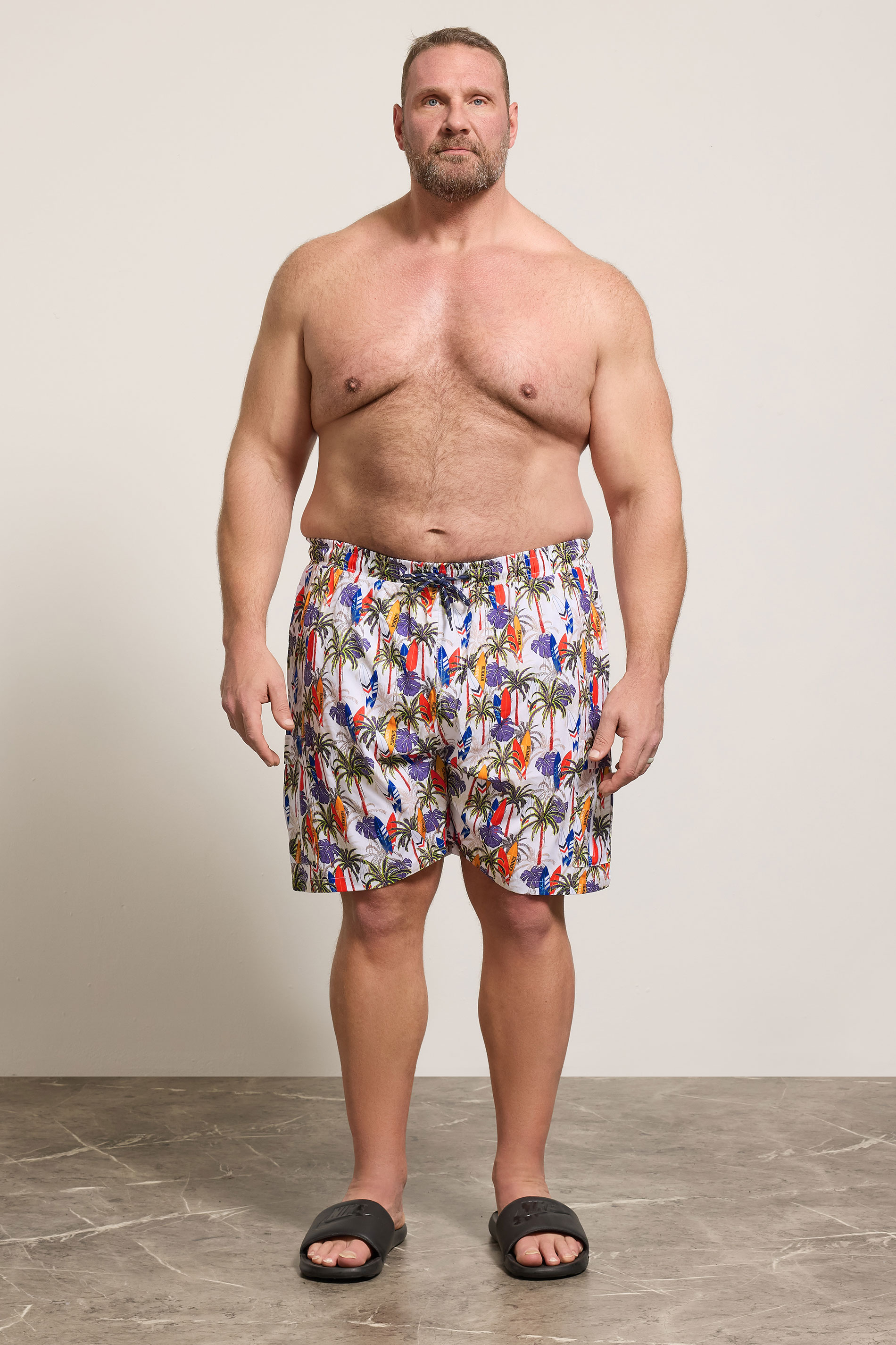 KAM Big & Tall Natural Brown Surf Swim Shorts | BadRhino 1