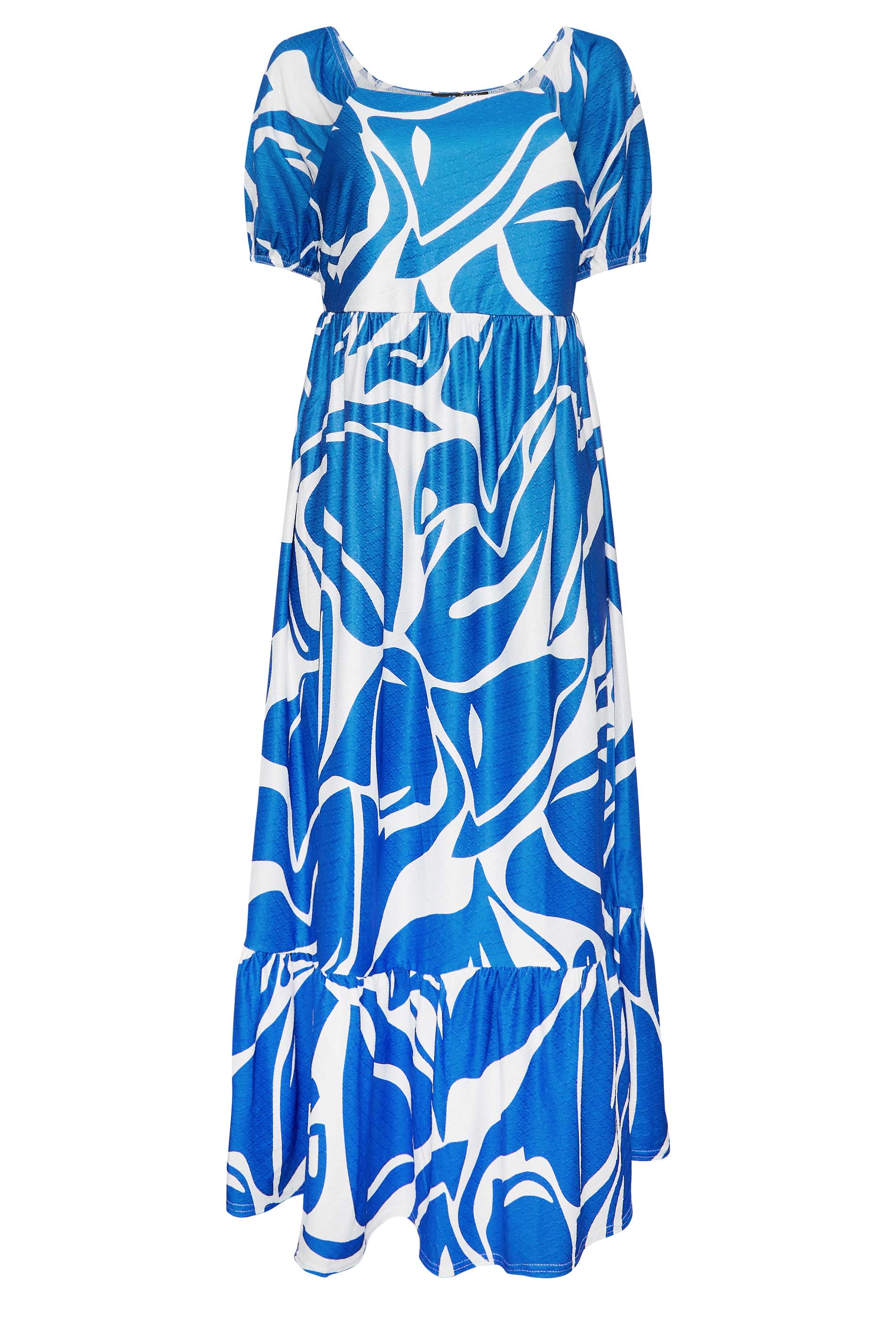 YOURS Plus Size Blue Swirl Print Maxi Dress | Yours Clothing