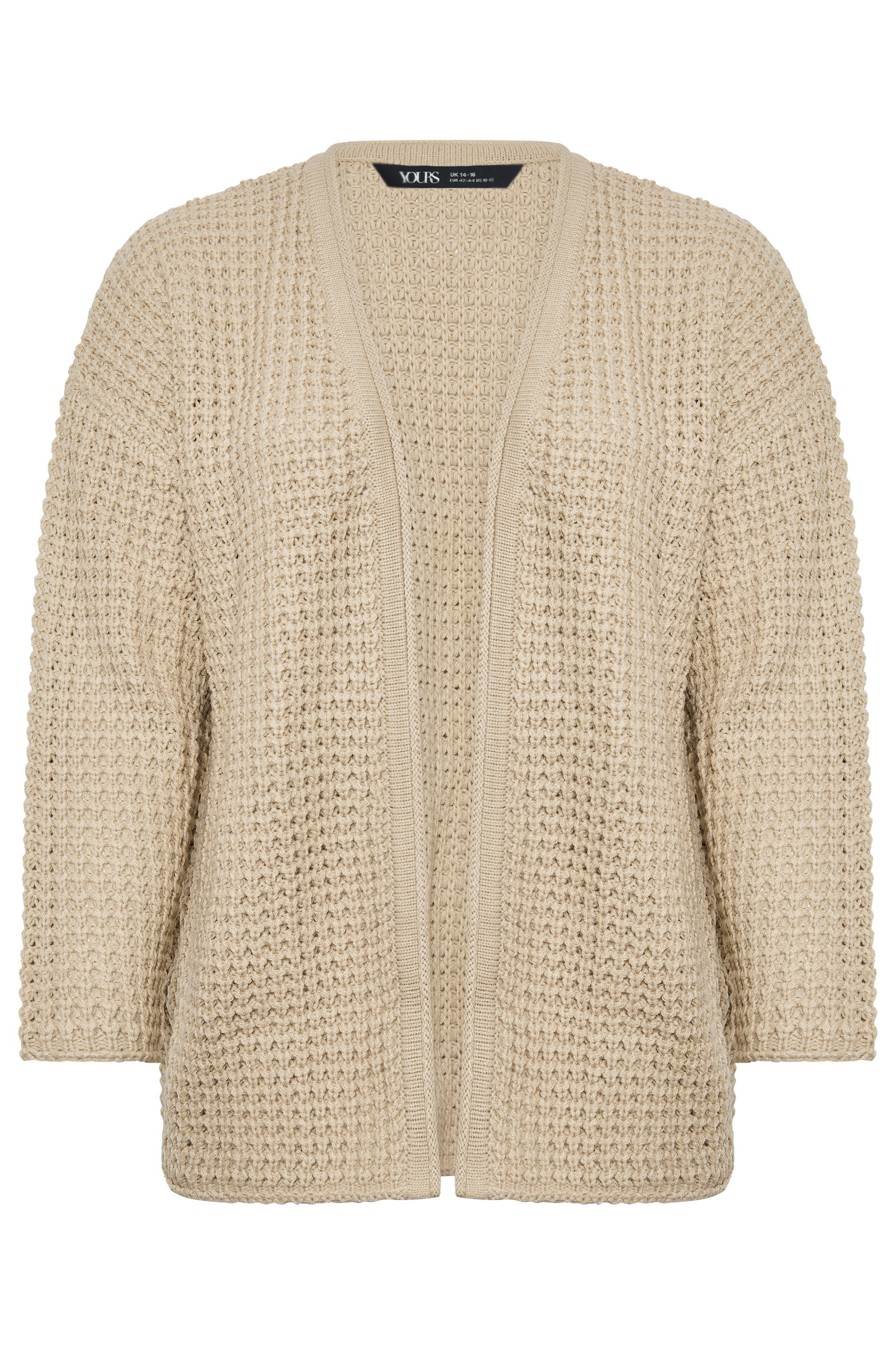 YOURS Plus Size Nude Beige Knitted Button Through Cardigan