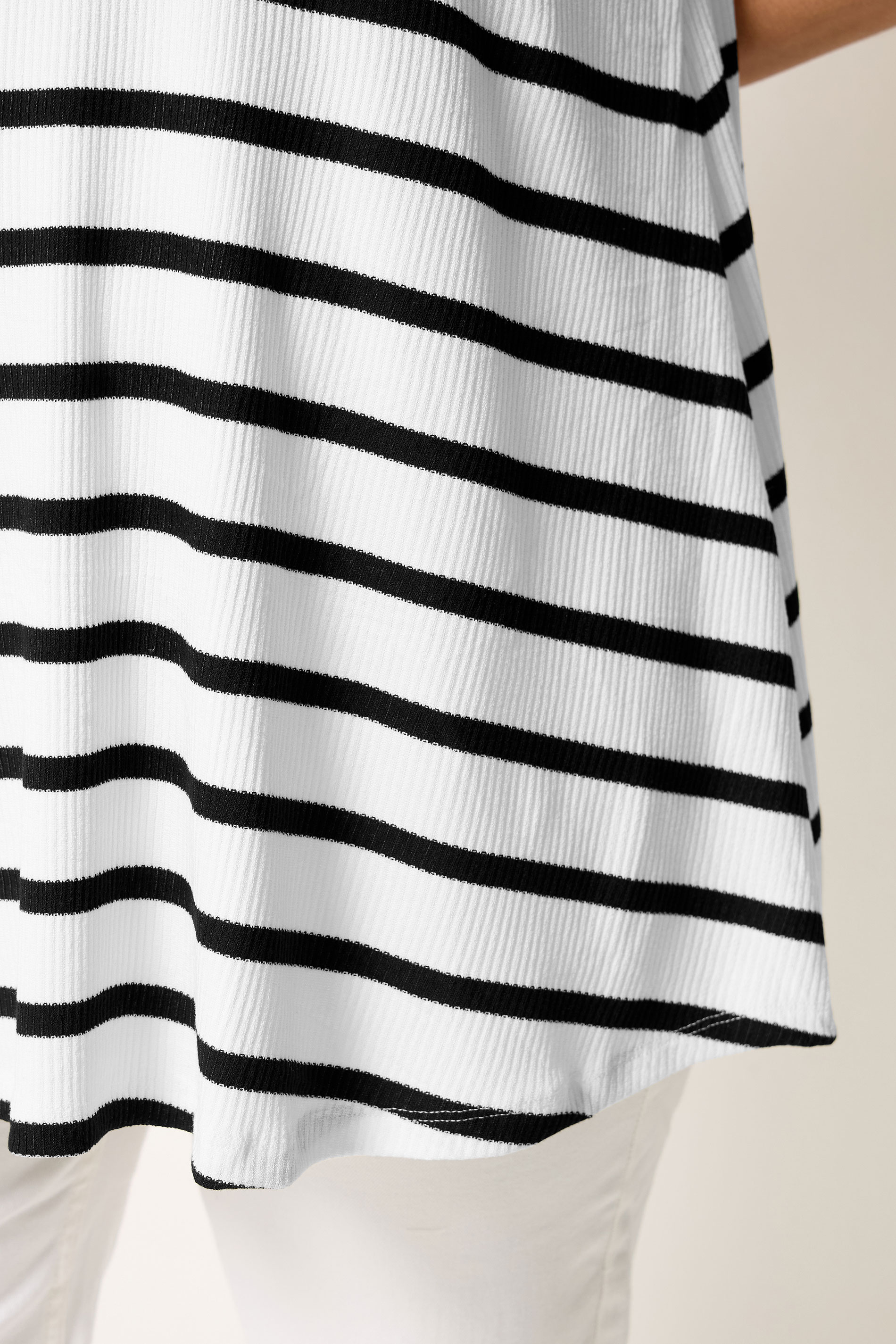 Yours Plus Size Black Ribbed Stripe Swing T-Shirt | Yours Clothing 4