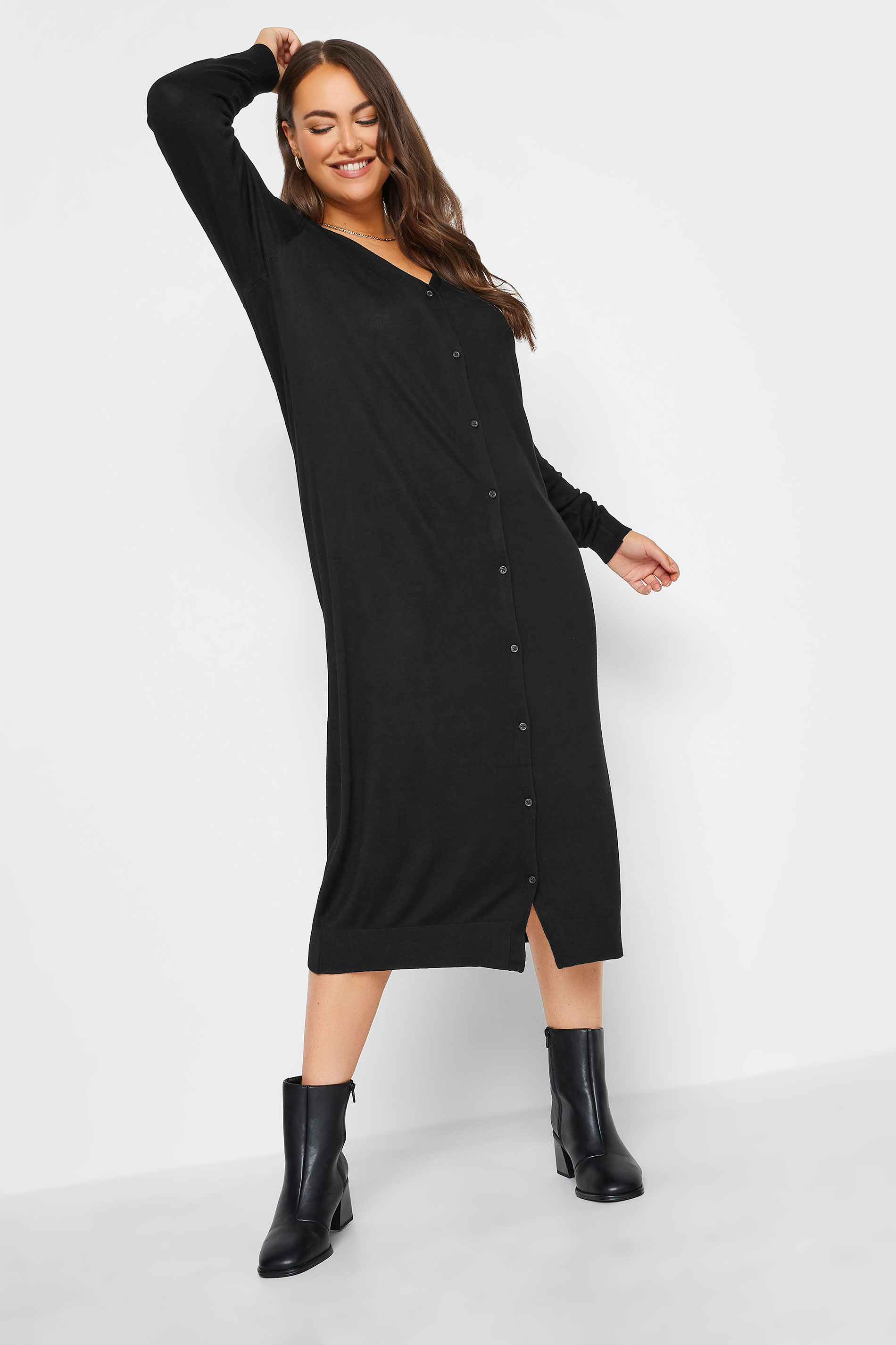 YOURS Plus Size Black Maxi Cardigan | Yours Clothing 1