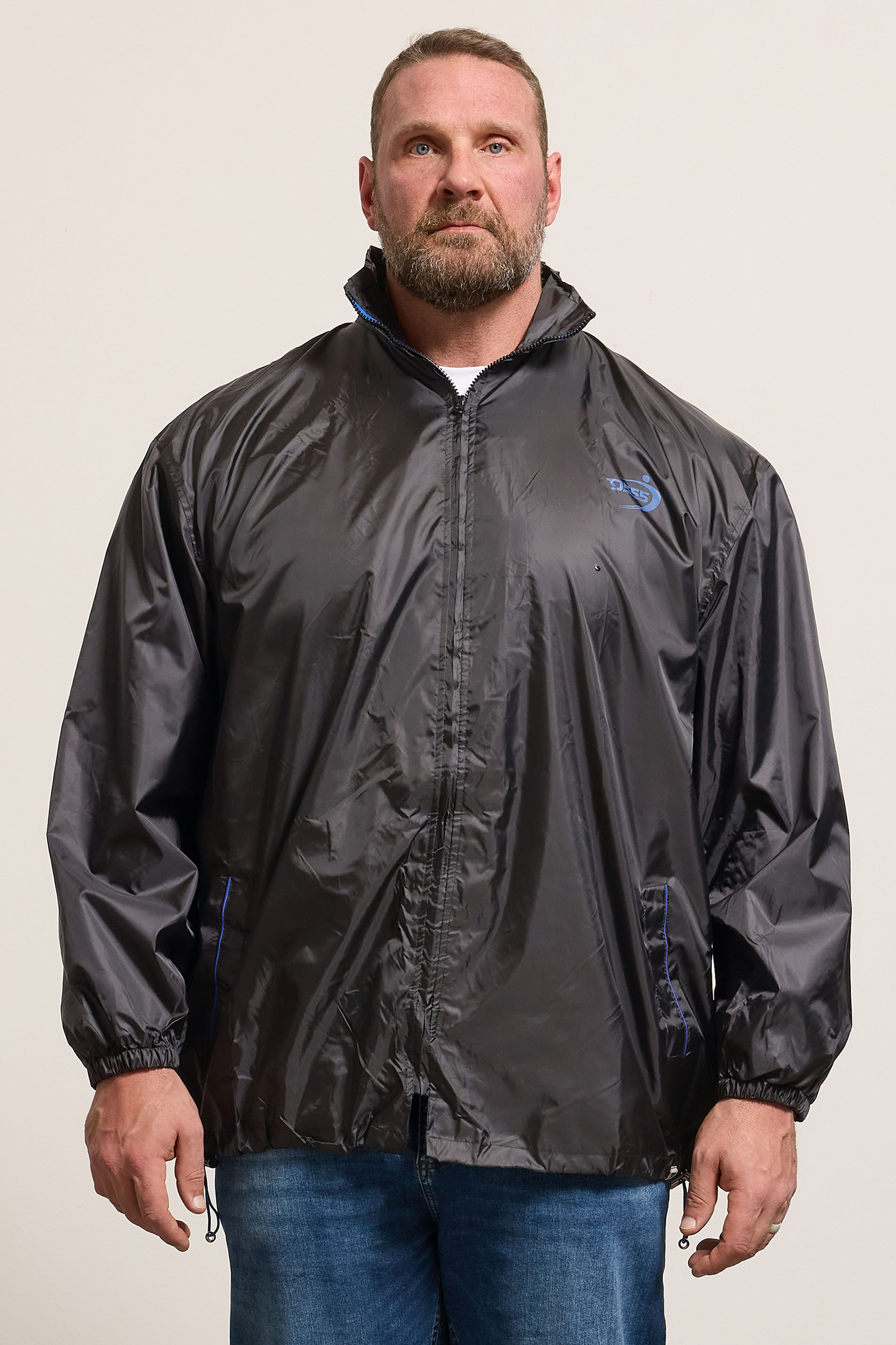 D555 Big & Tall Black Pack Away Waterproof Jacket | BadRhino 3