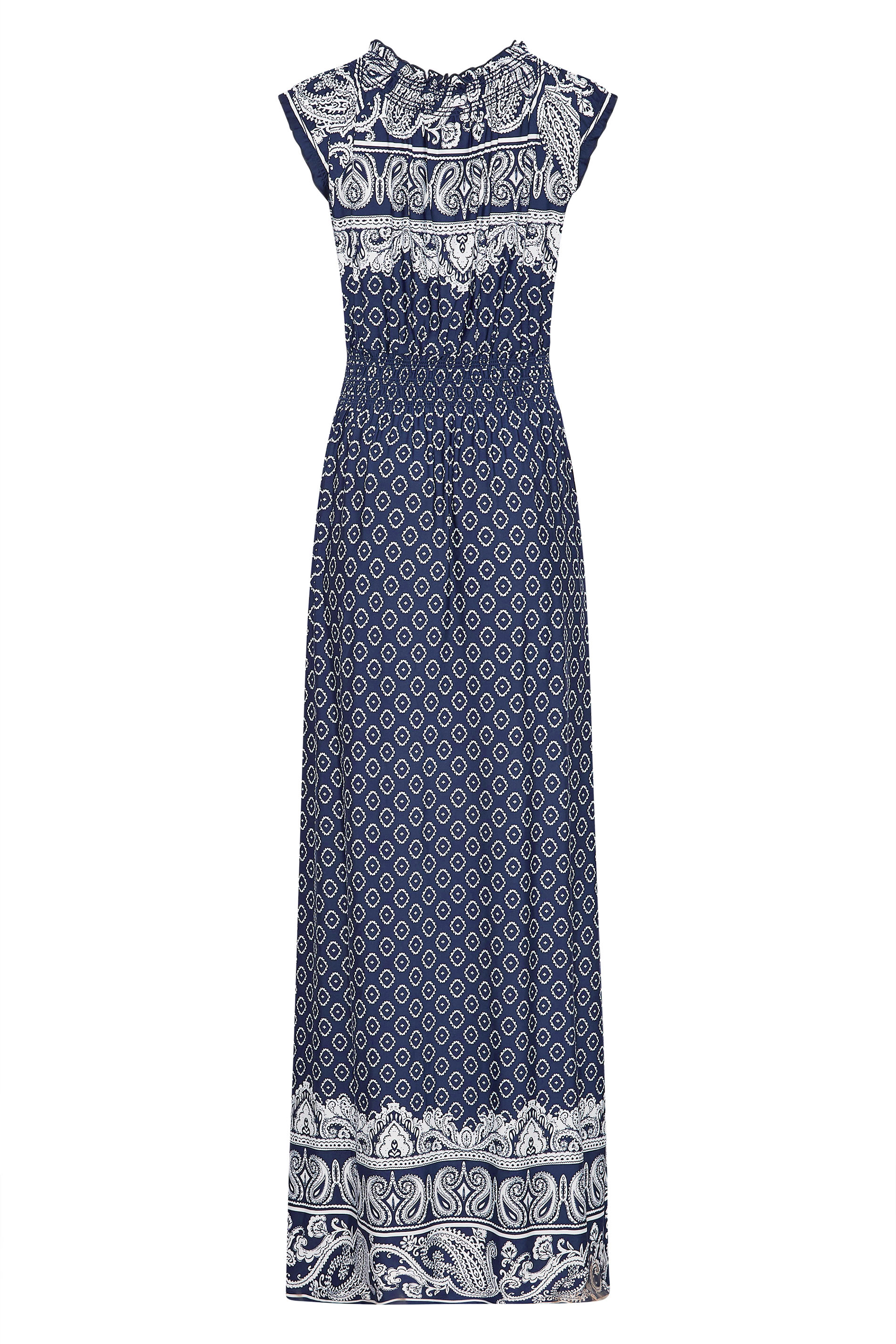 LTS Tall Women's Navy Blue Border Print Maxi Dress | Long Tall Sally