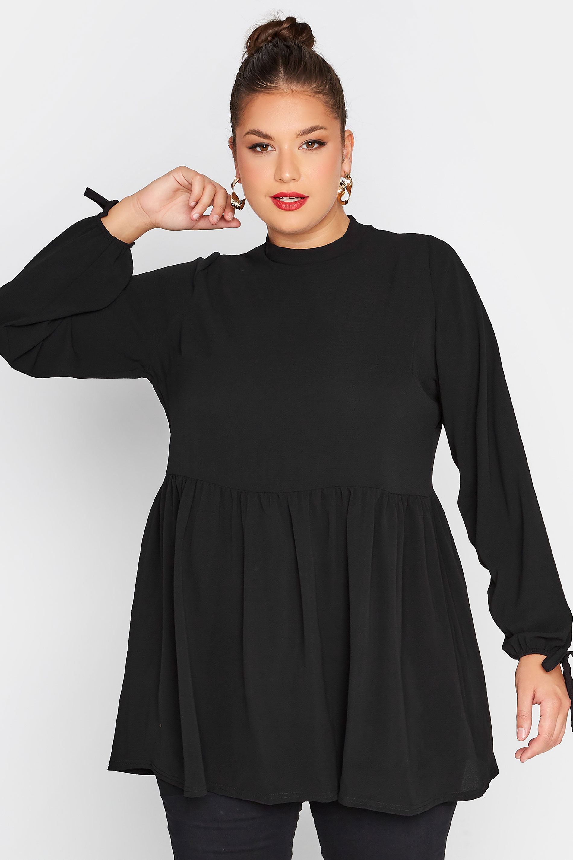 LIMITED COLLECTION Plus Size Black Turtle Neck Blouse | Yours Clothing 1