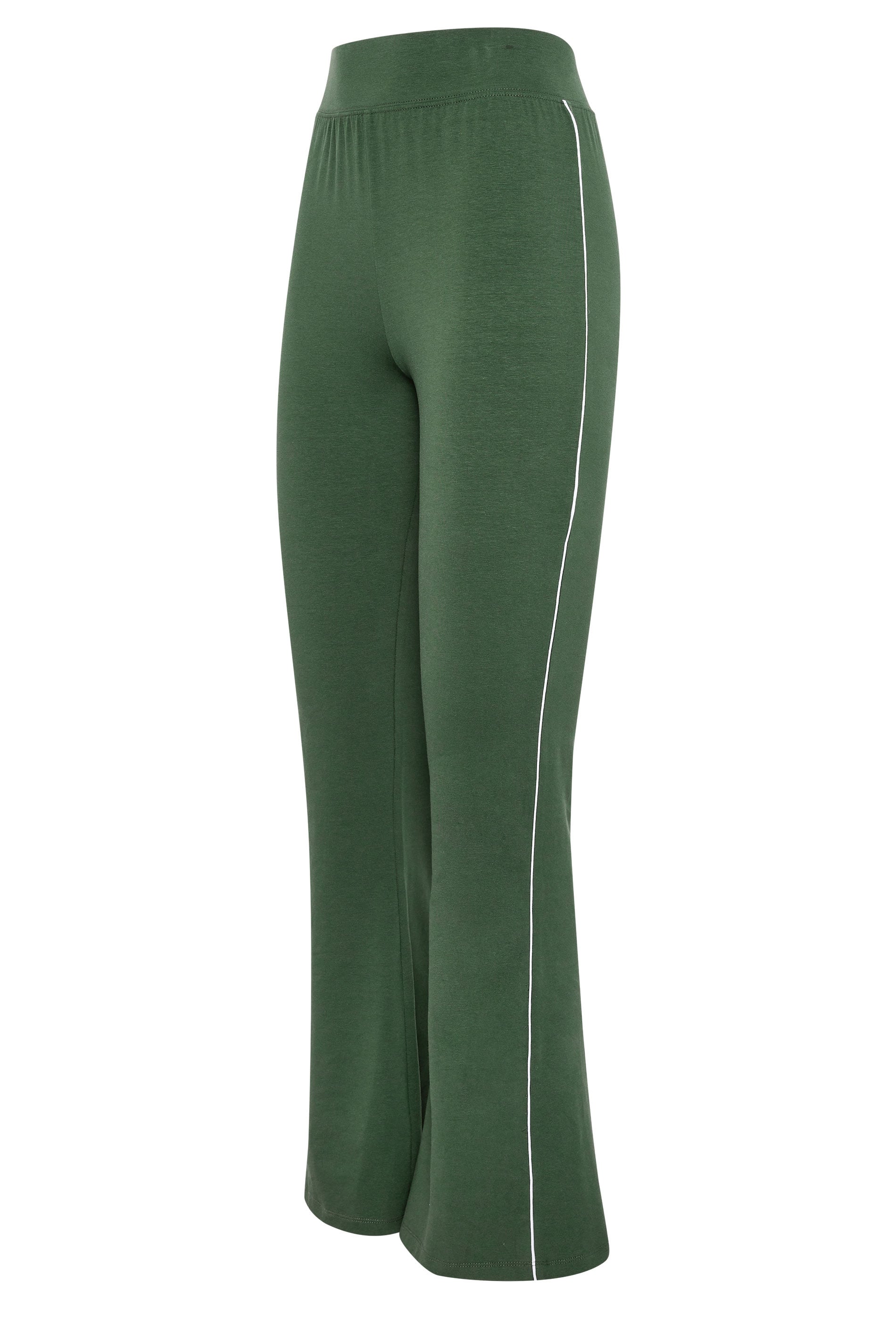 LTS Tall Women's Olive Green Side Stripe Cotton Flared Leggings | Long Tall Sally 5